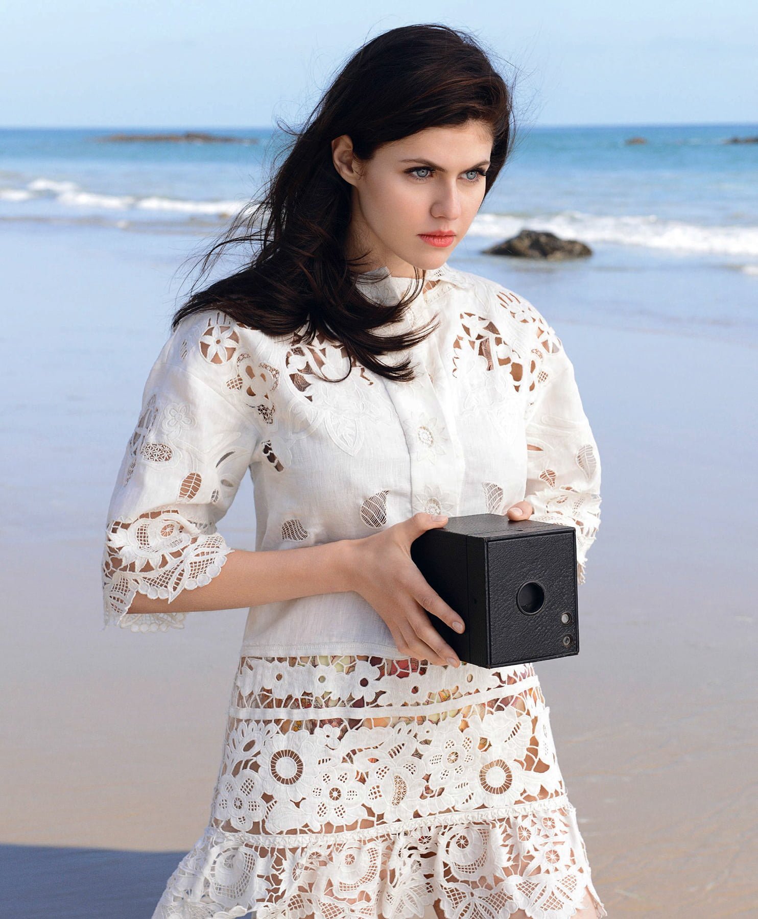 Alexandra Daddario celebrity women outdoors on beach