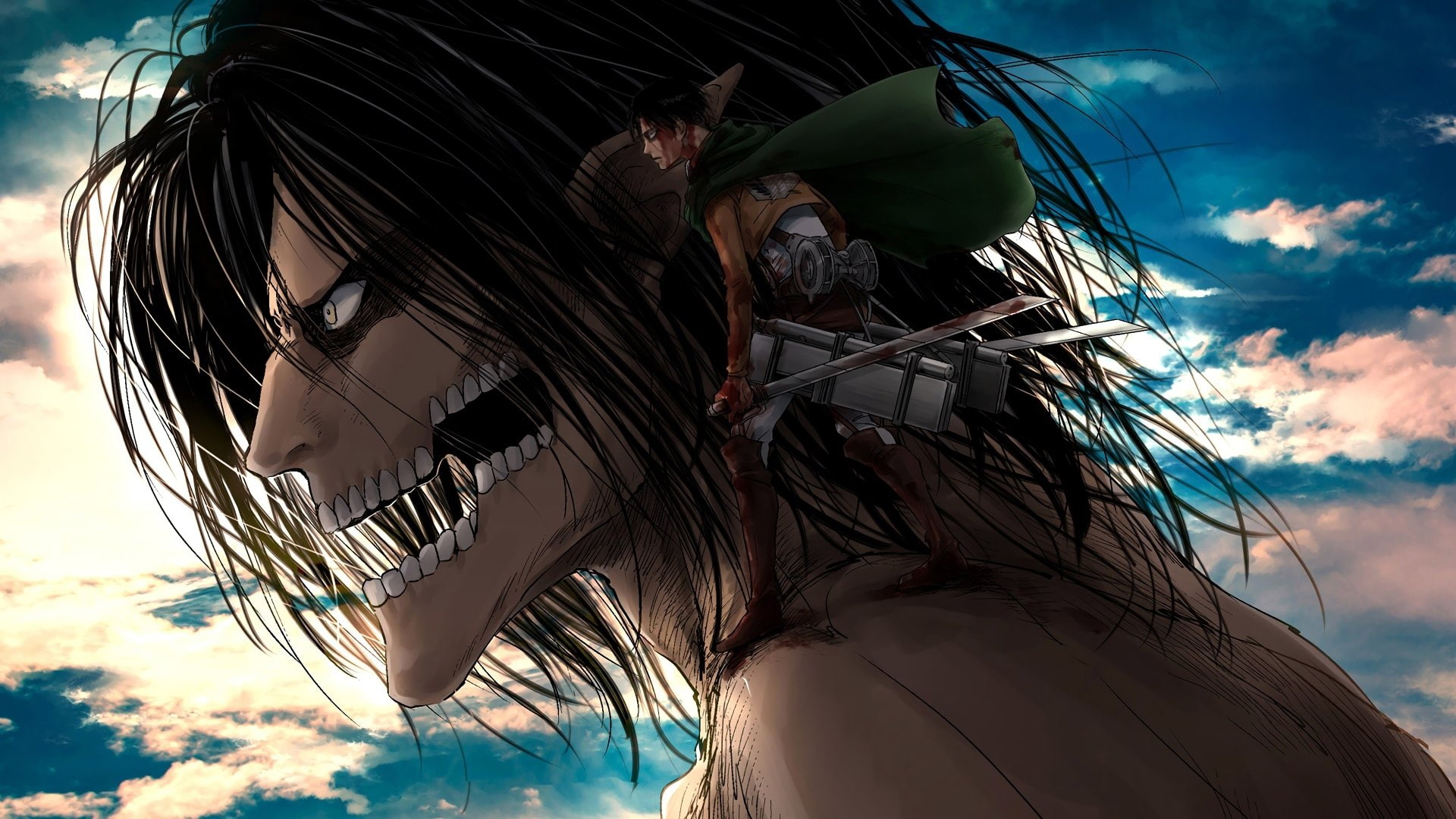 Anime Attack On Titan Eren Yeager Levi Ackerman 2k