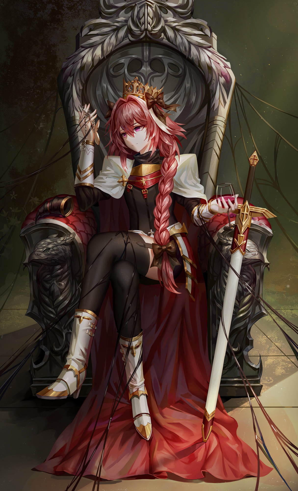 female anime character sitting on chair wallpaper boys