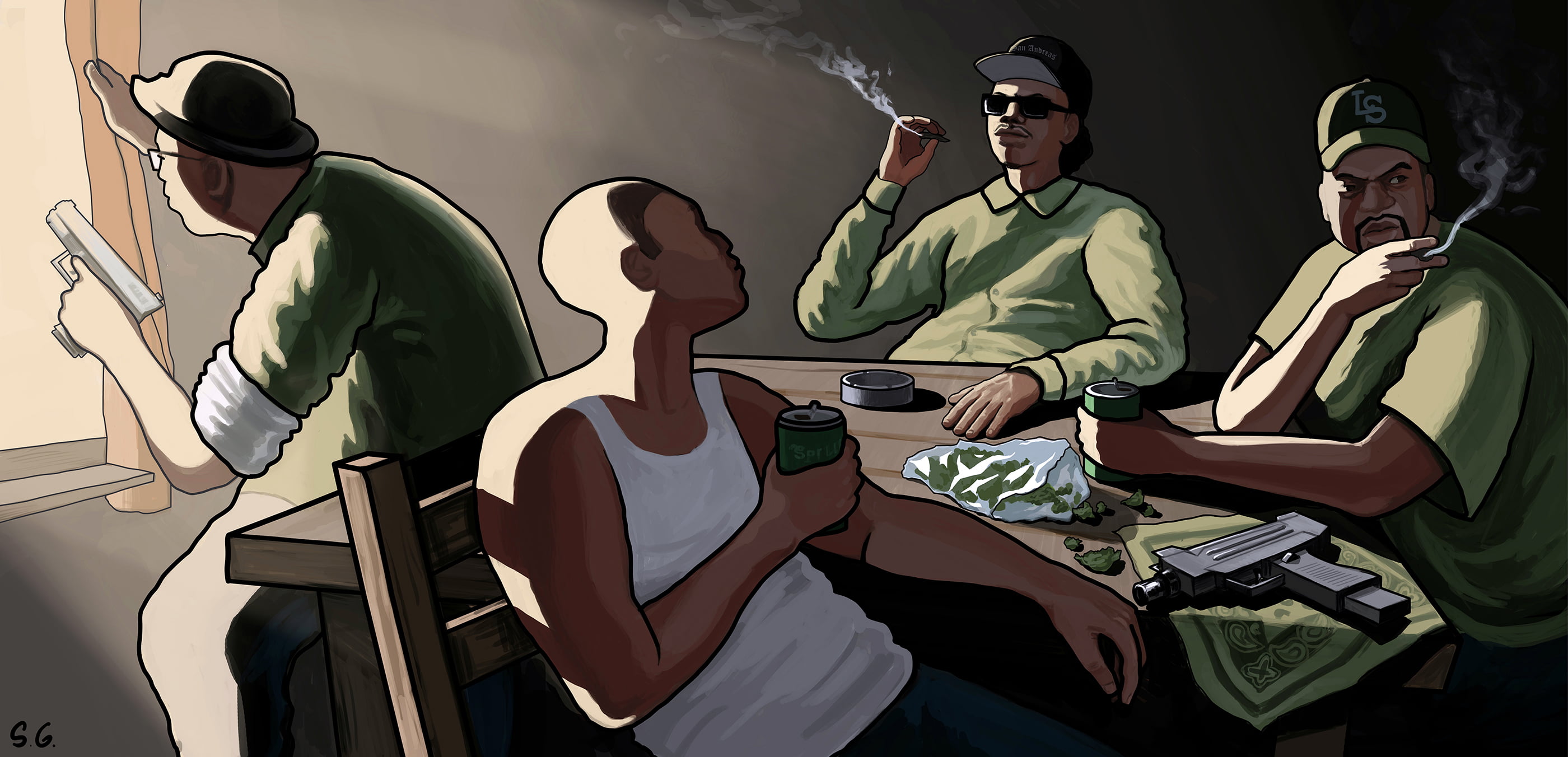 Grand Theft Auto San Andreas wallpaper Ryder gta Carl Johnson 2k