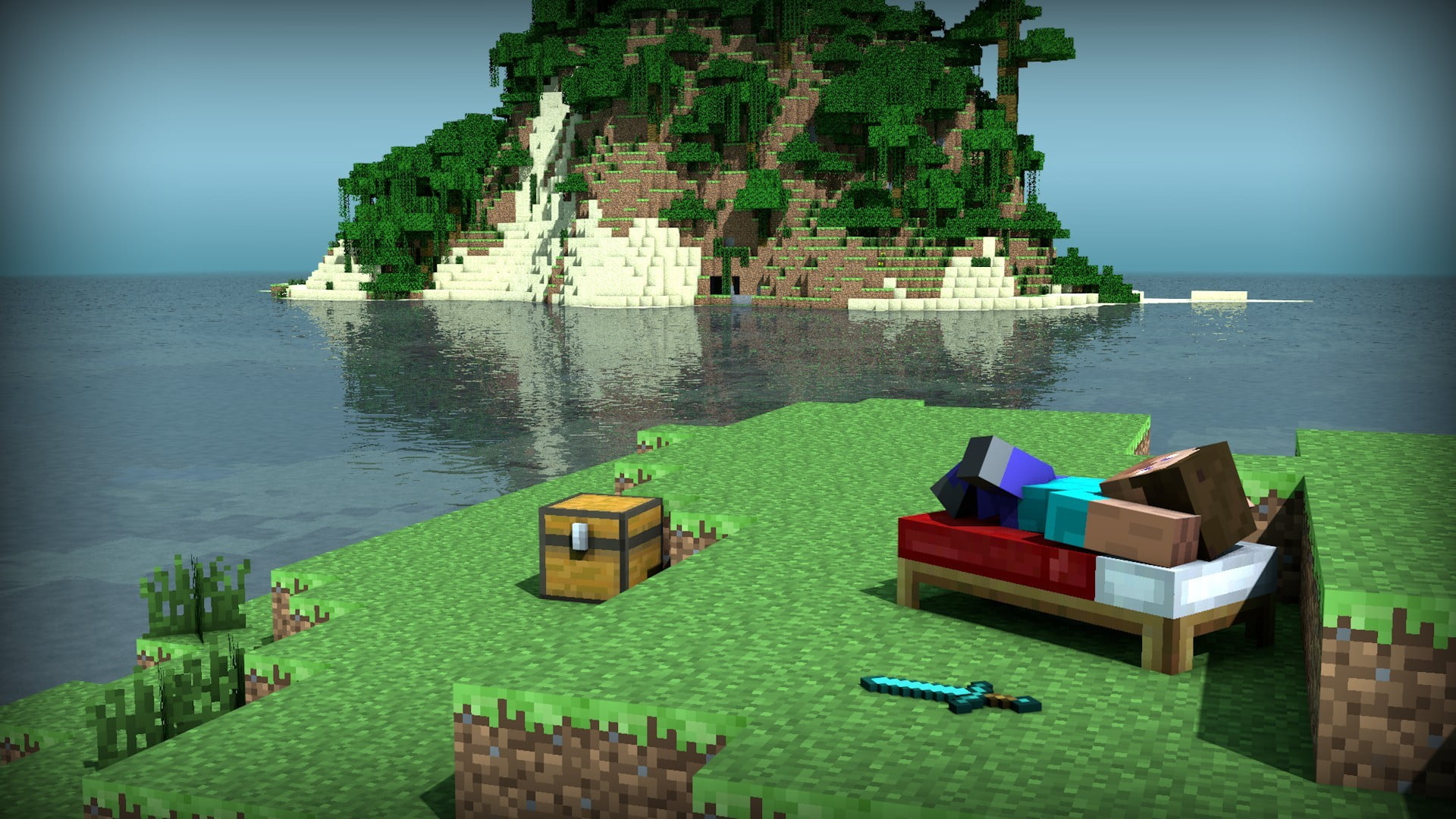 Minecraft digital wallpaper game application screenshot 2k