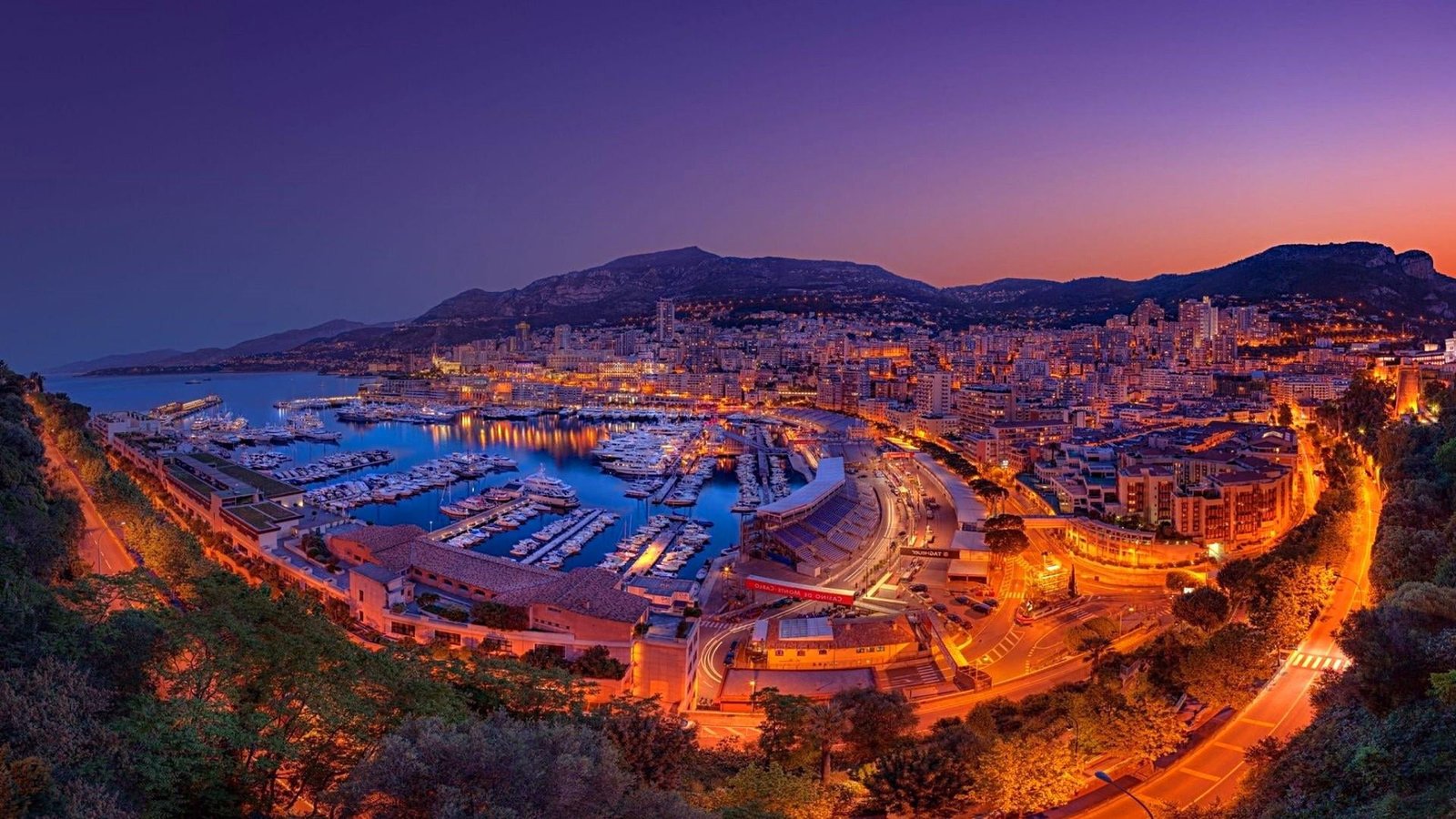 monte carlo city lights cityscape europe bay scenery stunning 2k