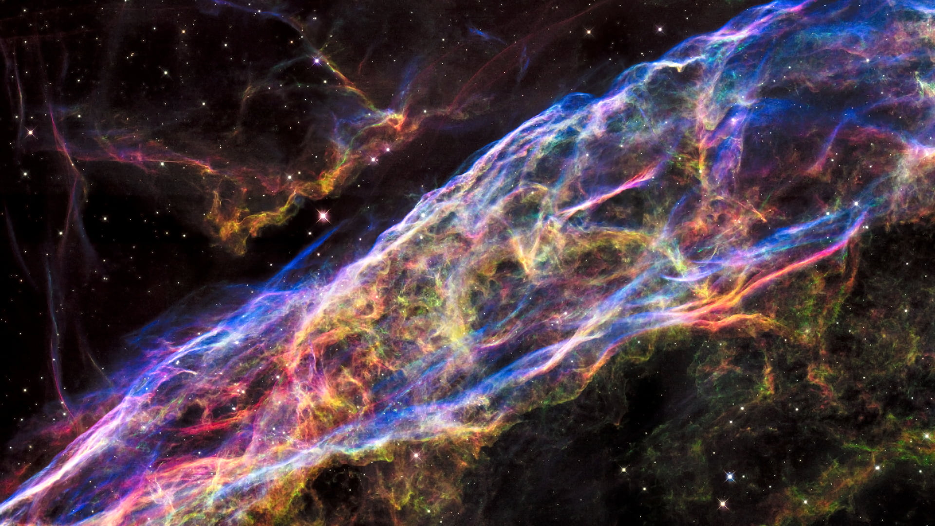 multicolored galaxy wallpaper Veil Nebula space NASA science 2k