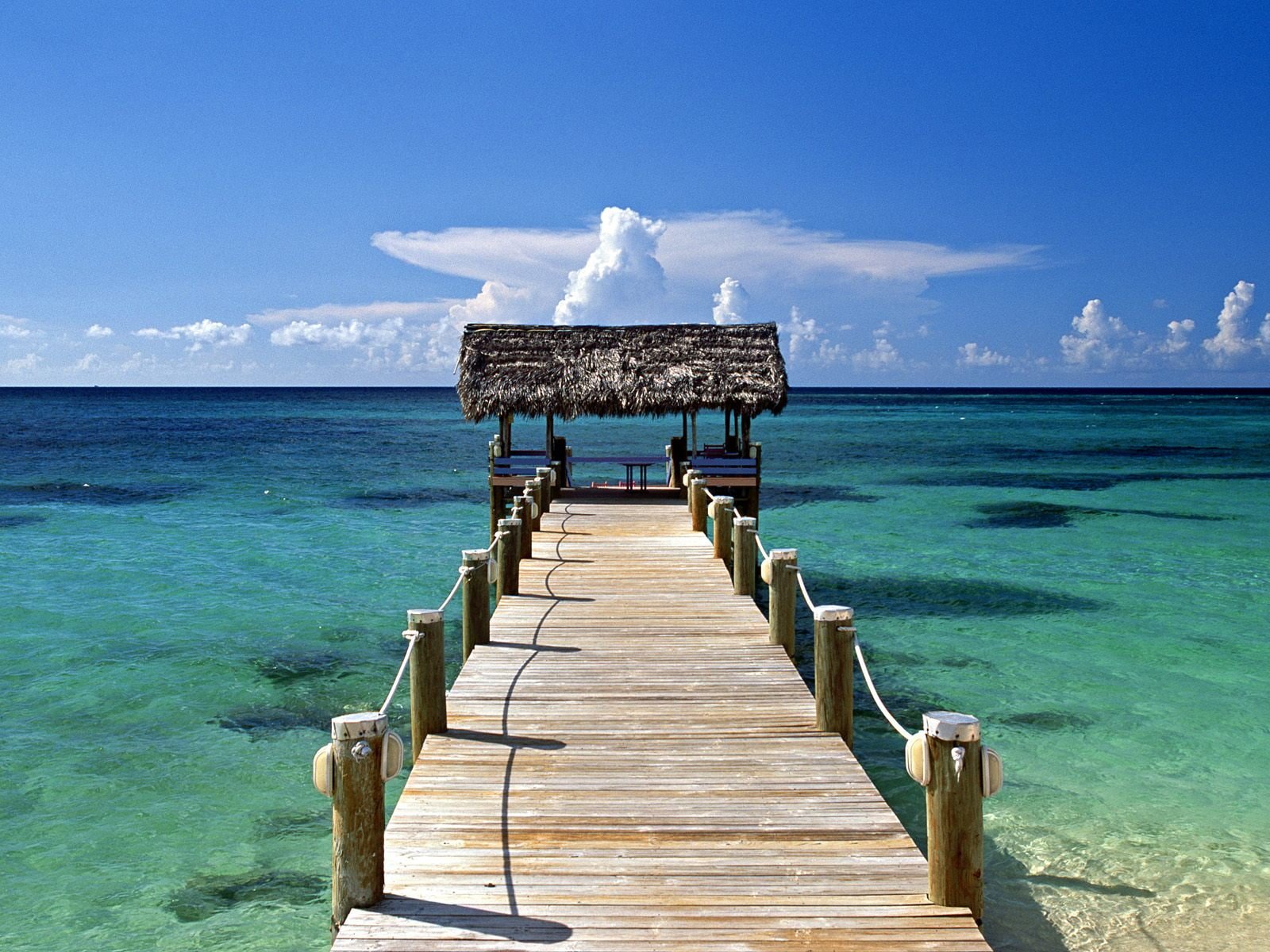 New Providence Island Bahamas HD brown wood dock beach 2k