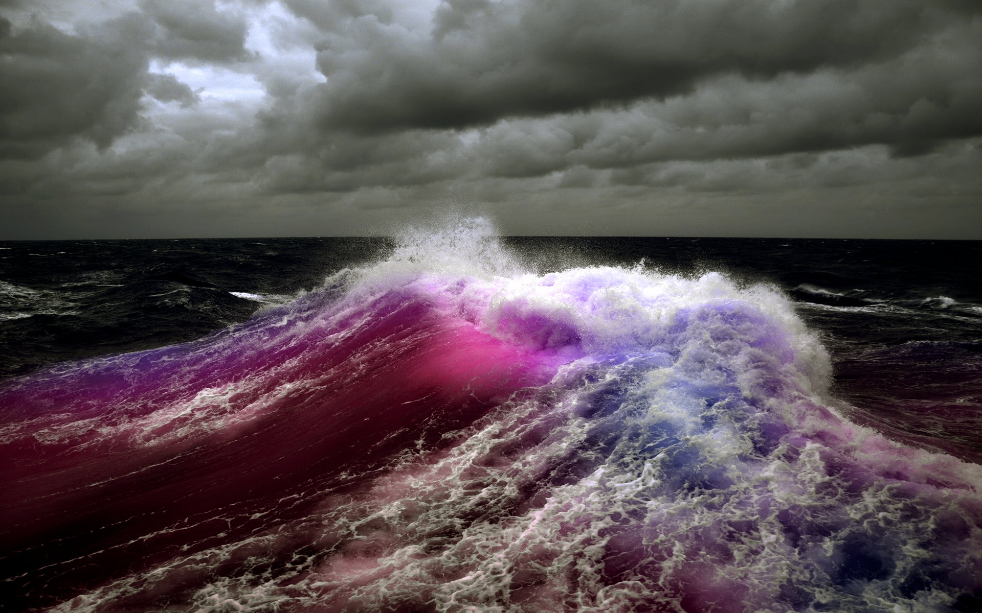 photo of purple beach wave sea water waves manipulation 2k