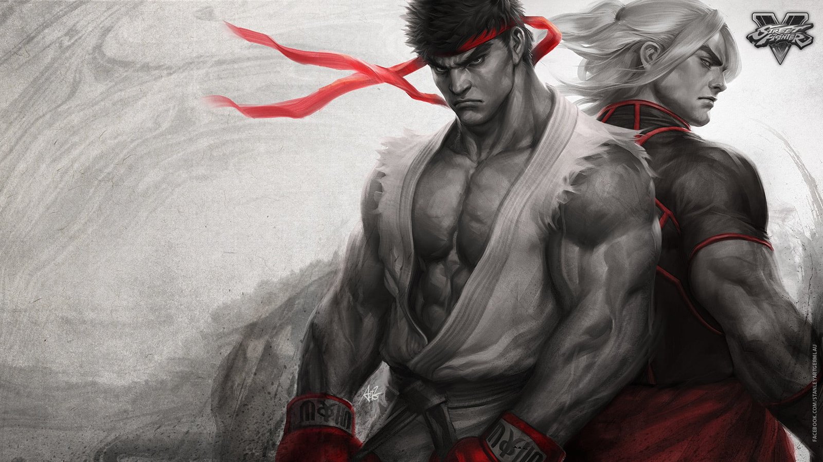 Street Fighter Ryu and Ken digital wallpaper V 2k
