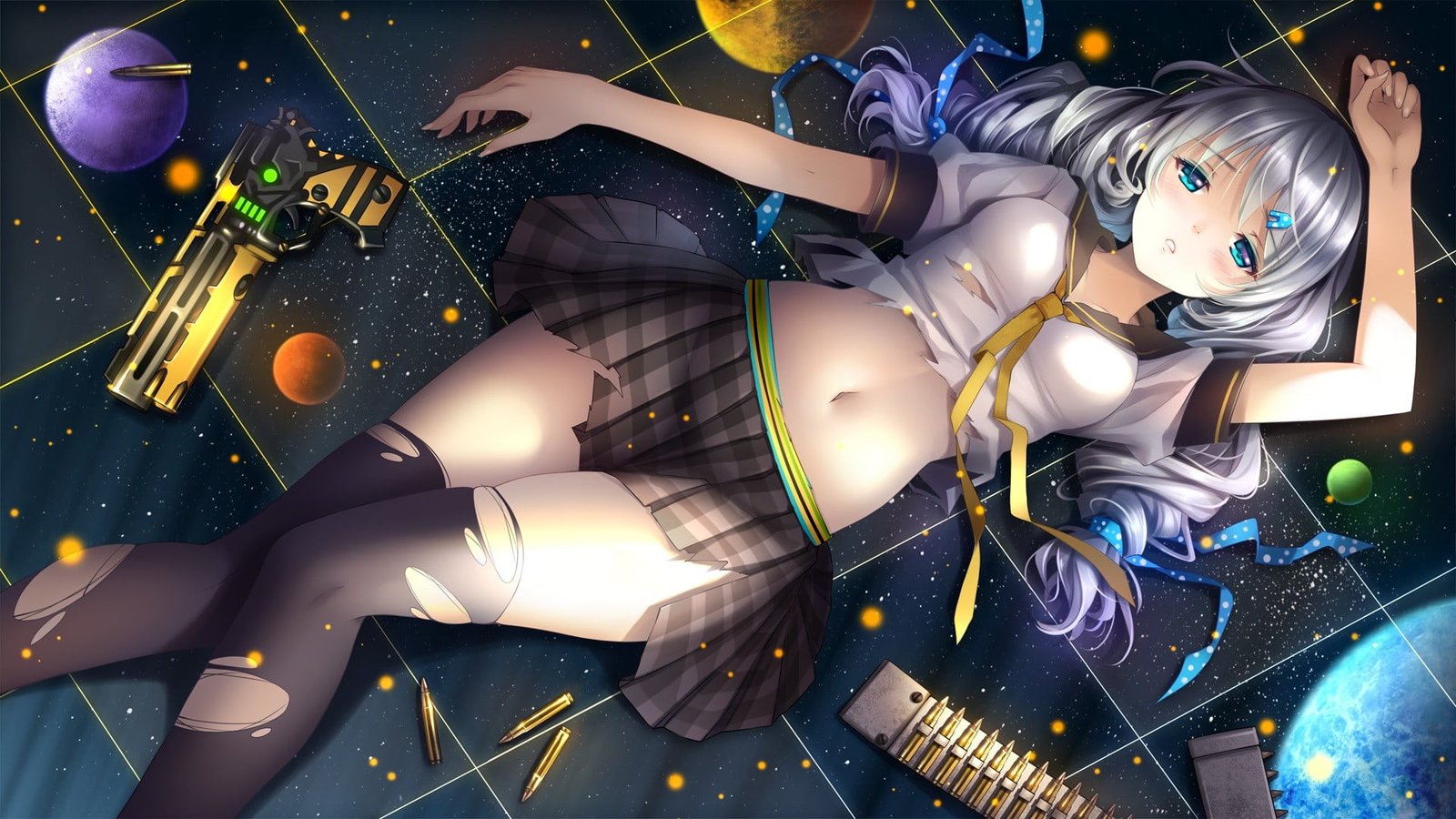 white haired female anime character untitled girls gun 98 2k