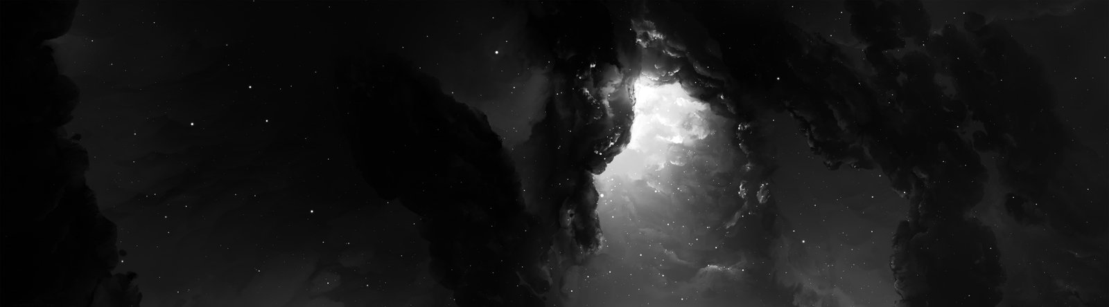 Dual Monitor Nebula Space Planets White Black Stars Amazing 2k 4k 5k 8k