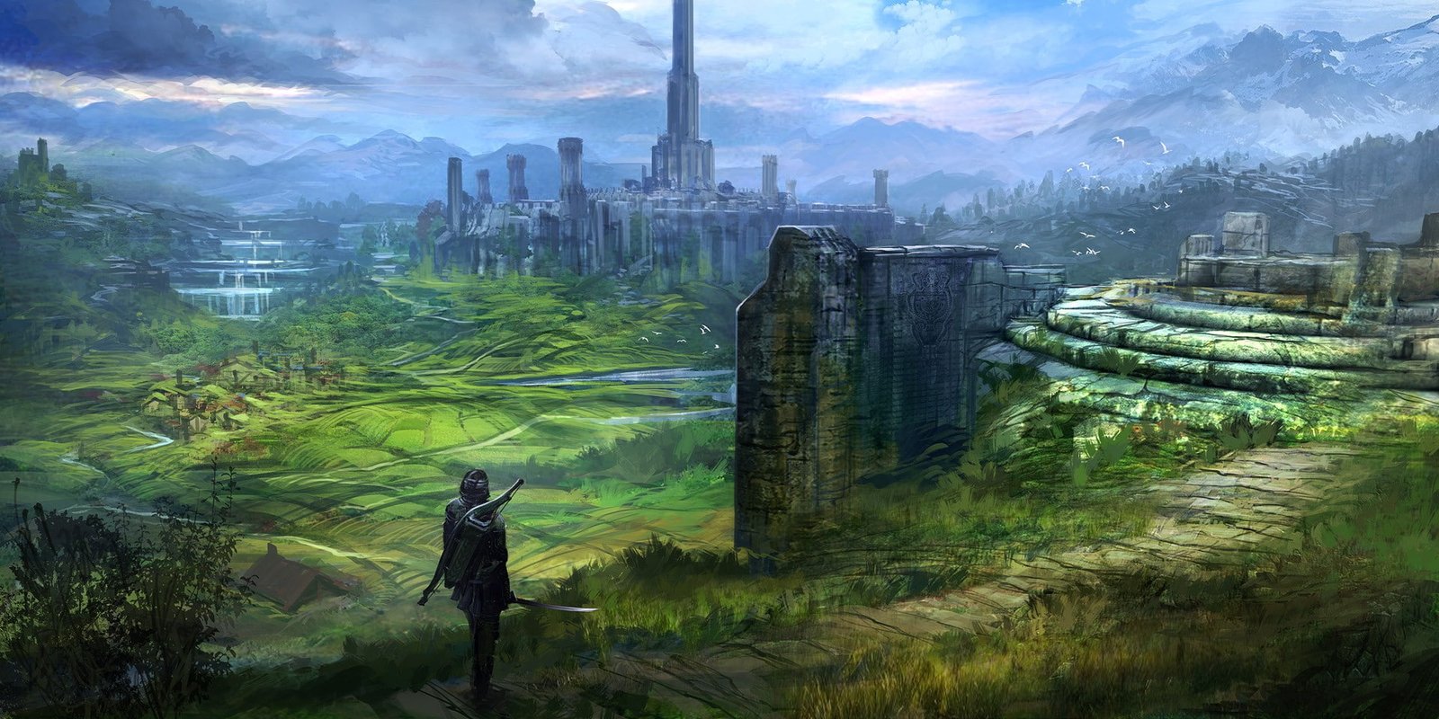 mountains The Elder Scrolls IV Oblivion video games digital art 2k