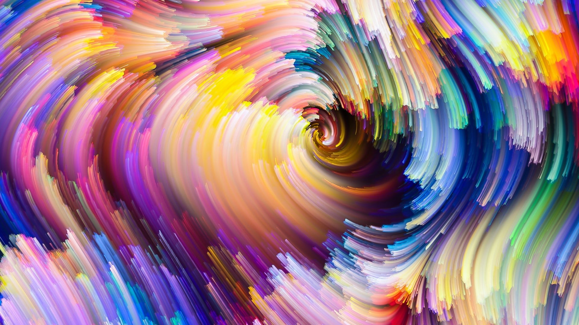 multicolored spiral painting abstract colorful digital art 2k