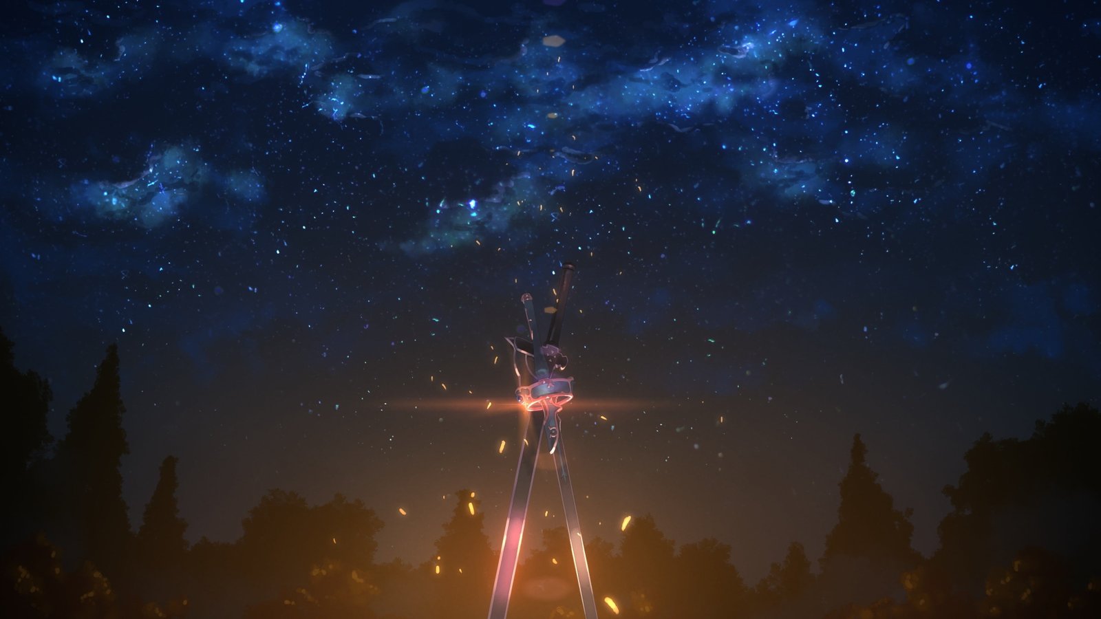 nebula digital wallpaper starry sky illustration Sword Art Online 2k 4k