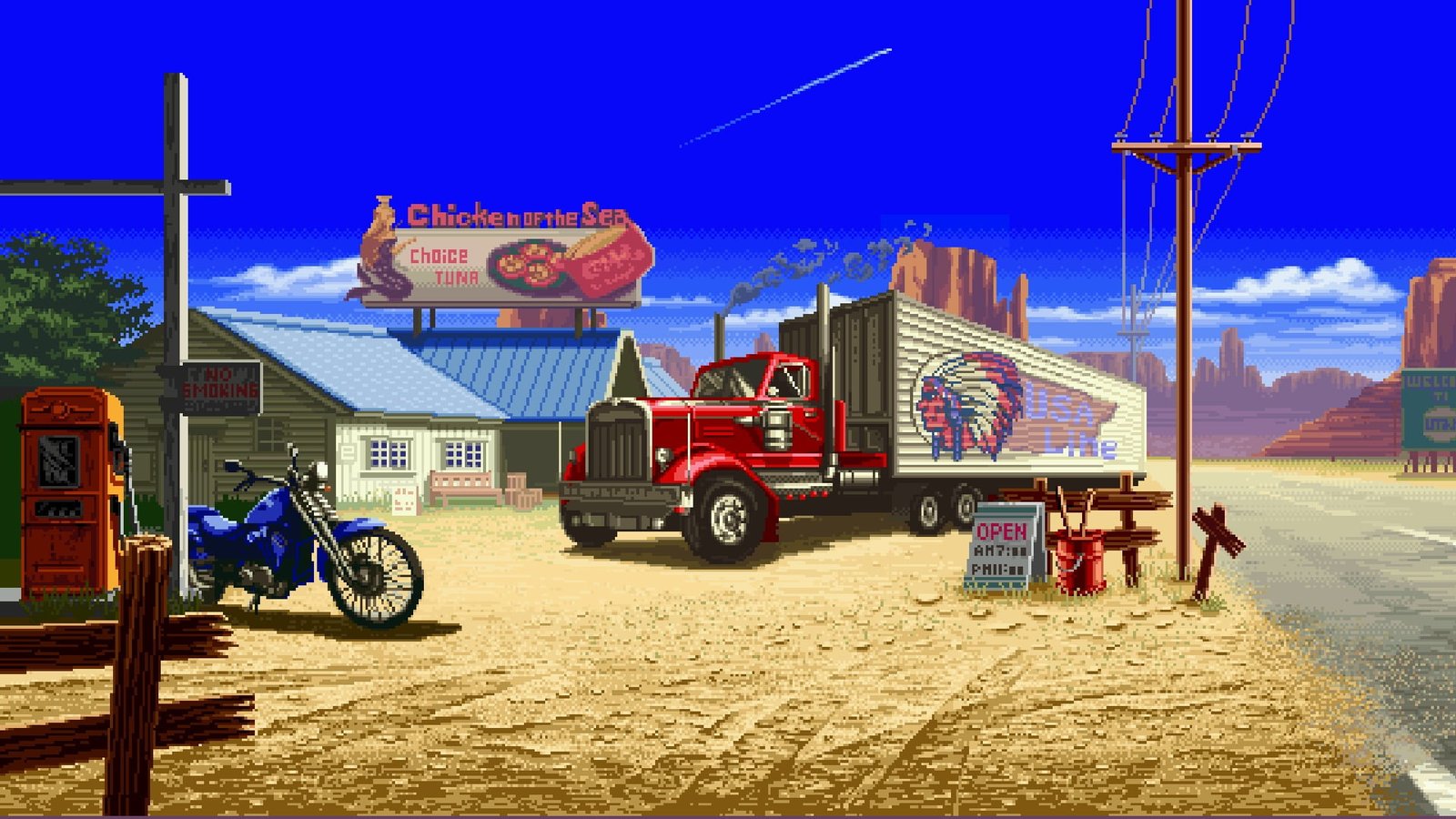 red trailer truck digital artwork pixel art pixelated pixels 2k