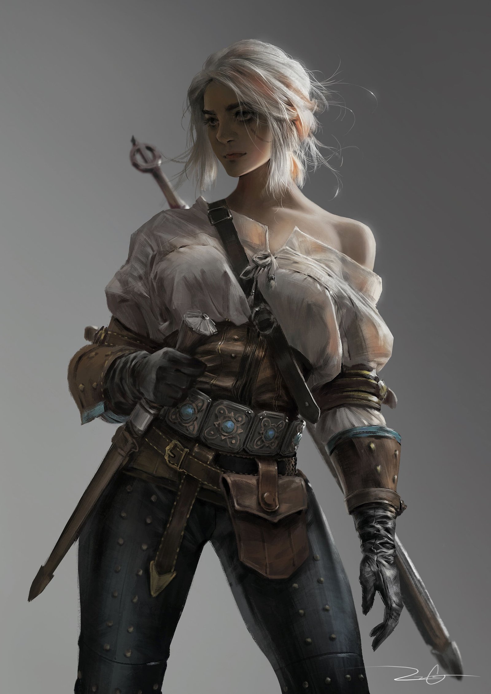 Vinci R video game girls characters white hair 2k
