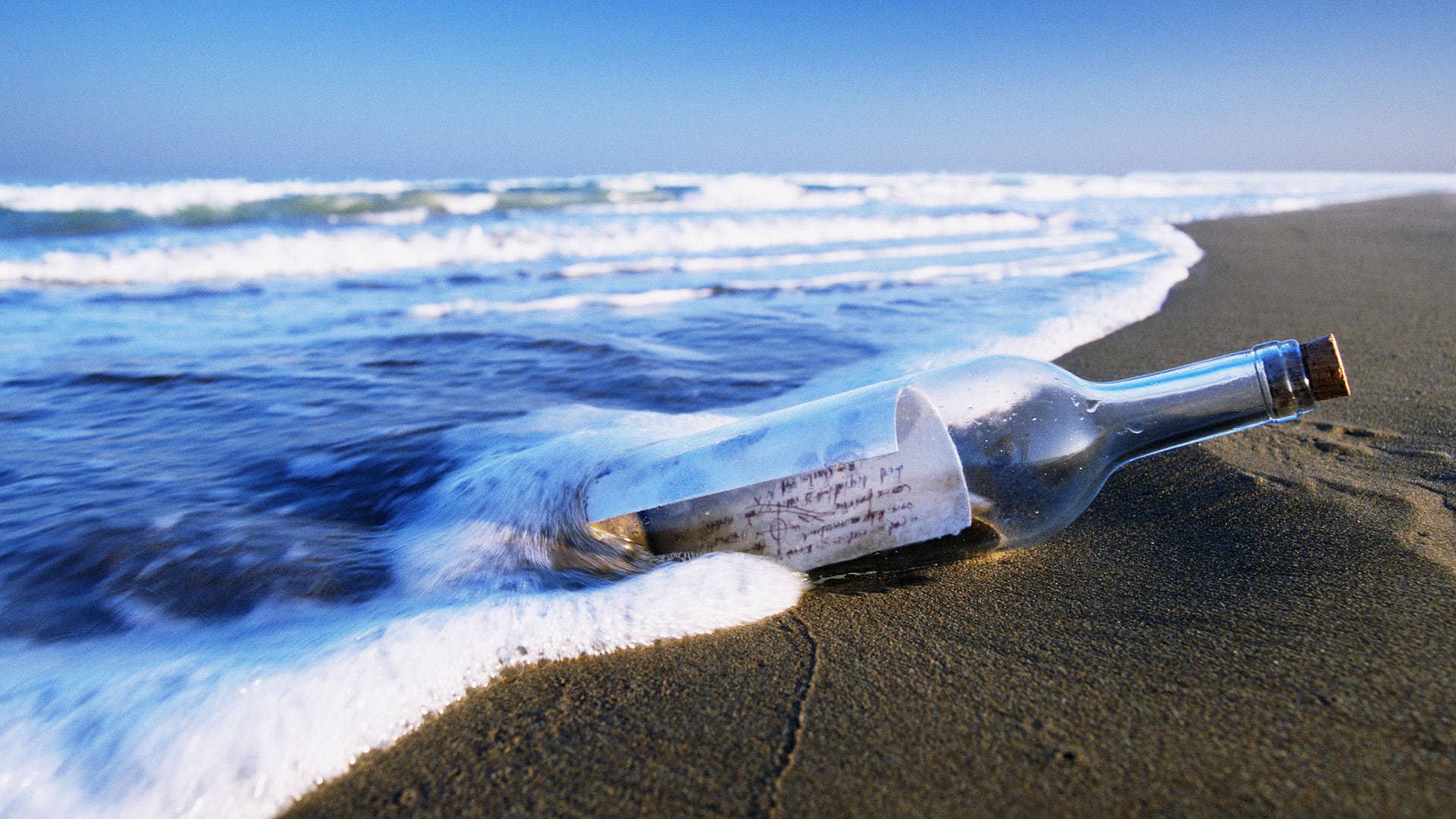 Beach Message In A Bottle clear glass impossible bottle 2k