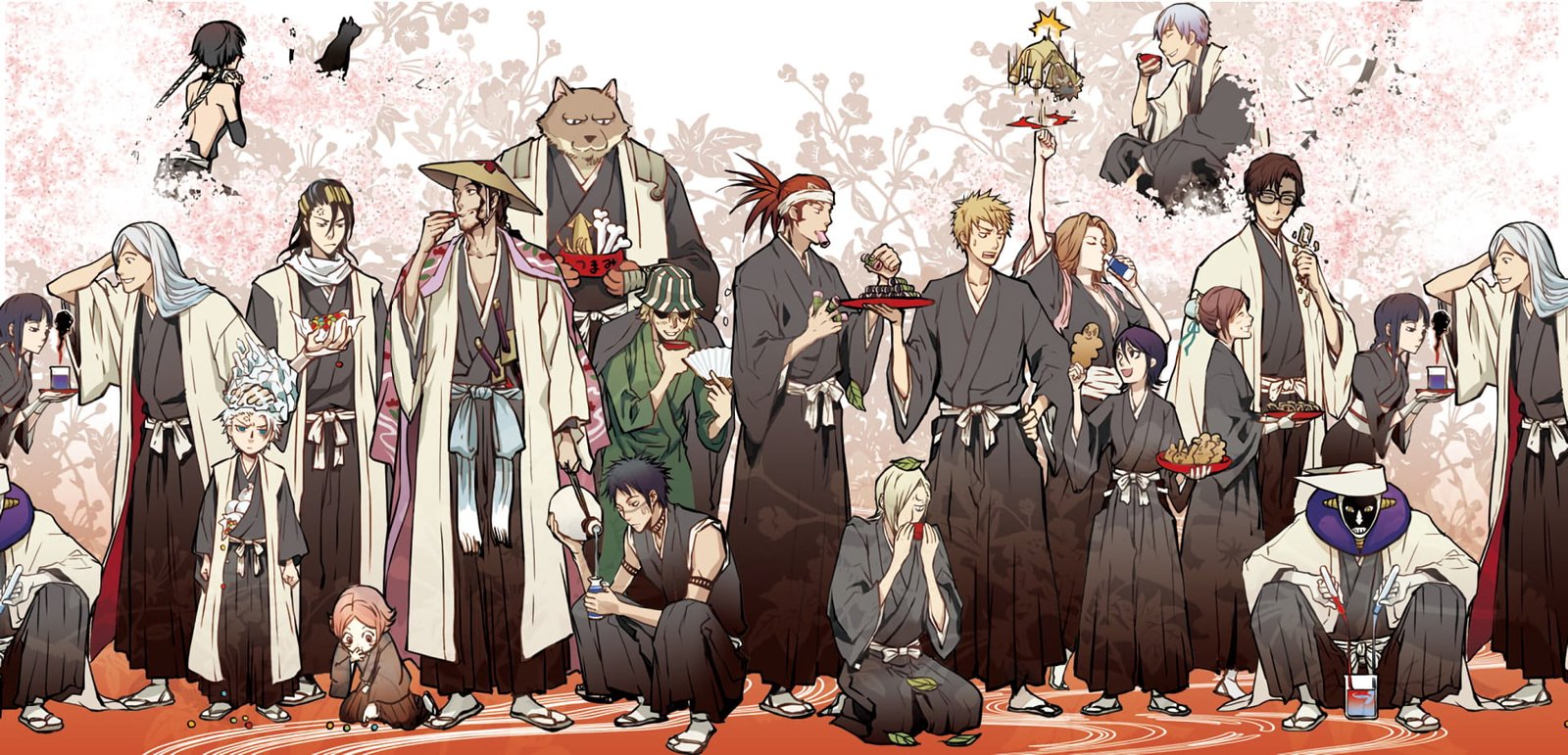 Bleach Byakuya Kuchiki Gin Ichimaru Hisagi Sh hei Ichigo Kurosaki 2k