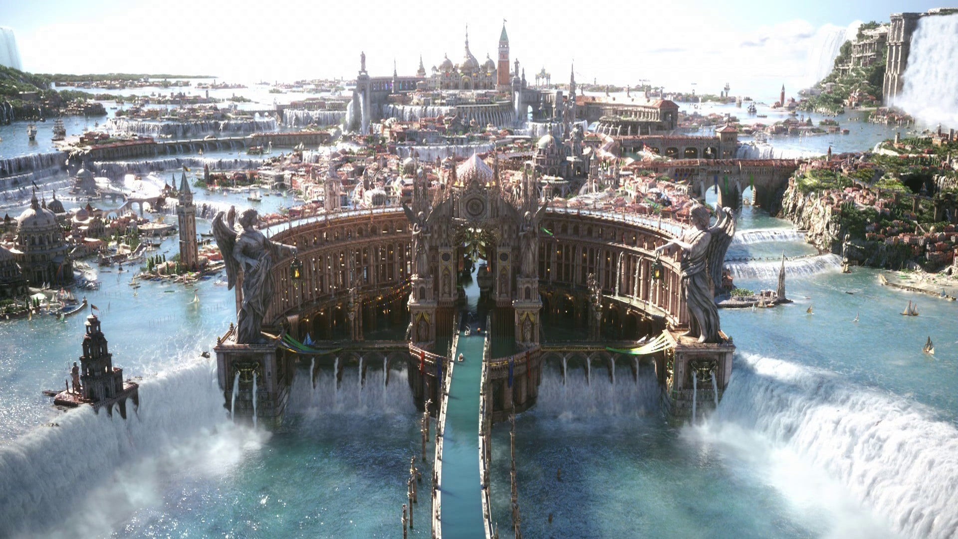 brown castle Final Fantasy XV video games Altissia water 2k