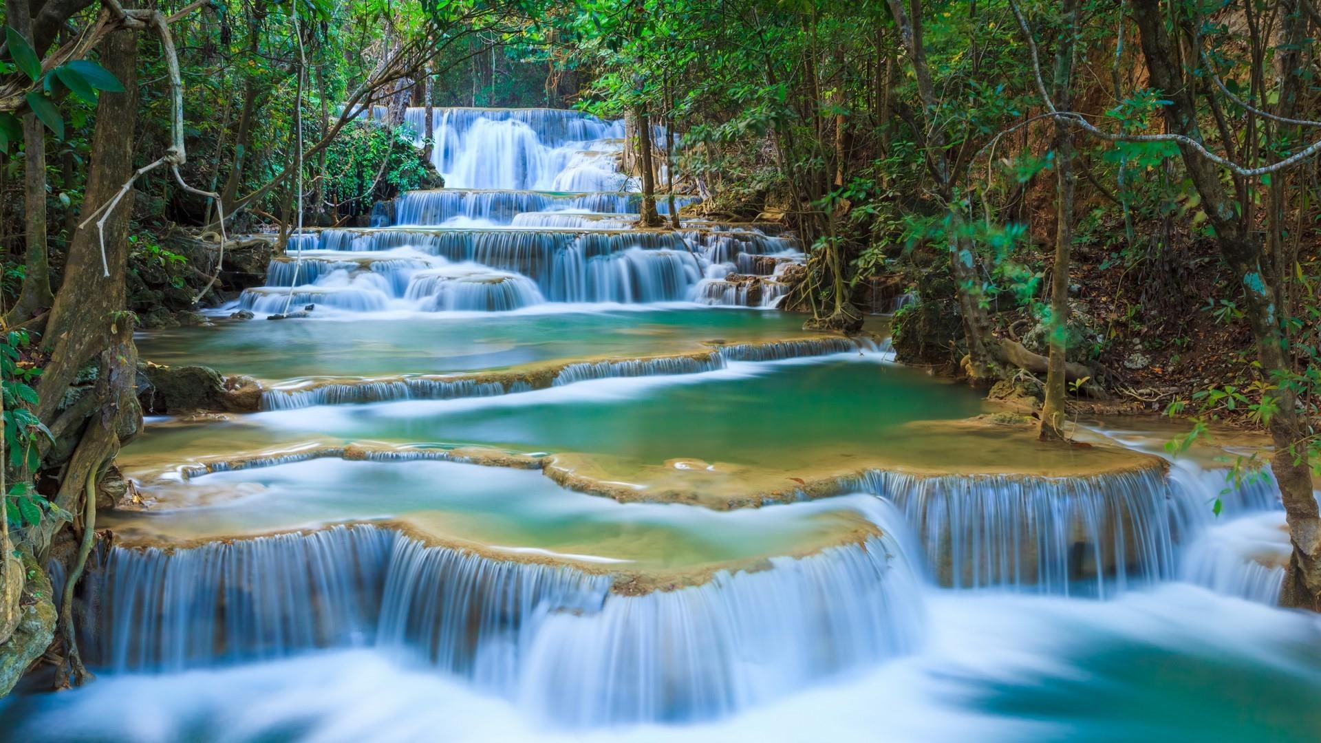 erawan waterfall national park thailand falls 2k