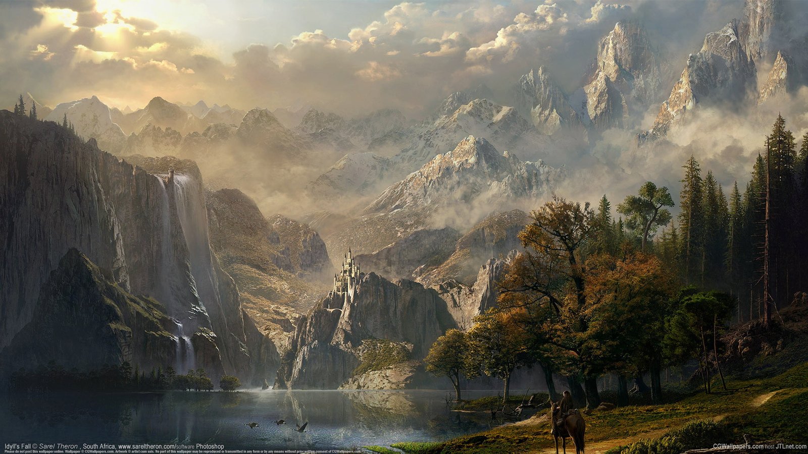 fantasy mountain valley landscape mountains sky natural depression 2k
