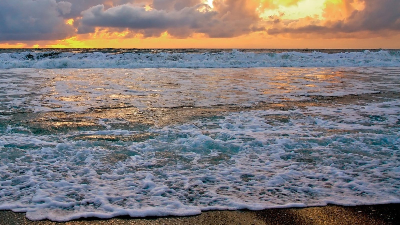 photo of sea landscape sunset beach waves water sky scenics nature 2k