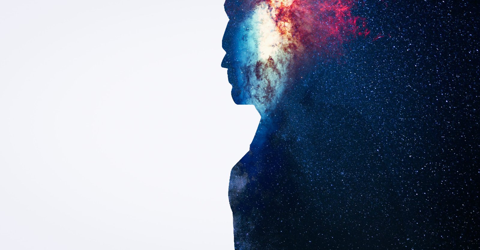 Silhouette of person with space scene psychology brain memory 2k