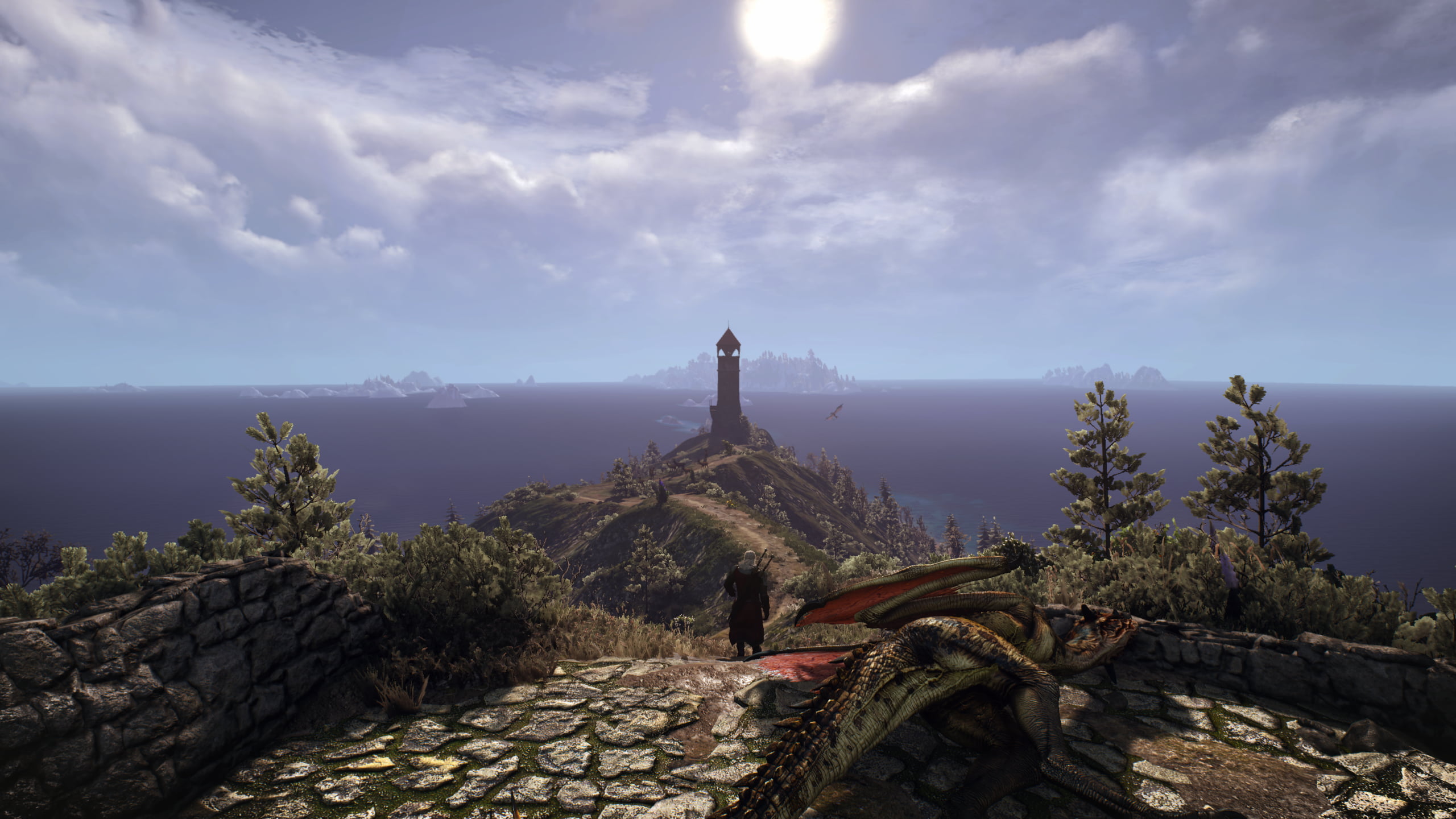 The Witcher 3 Wild Hunt sky video games screen shot 2k