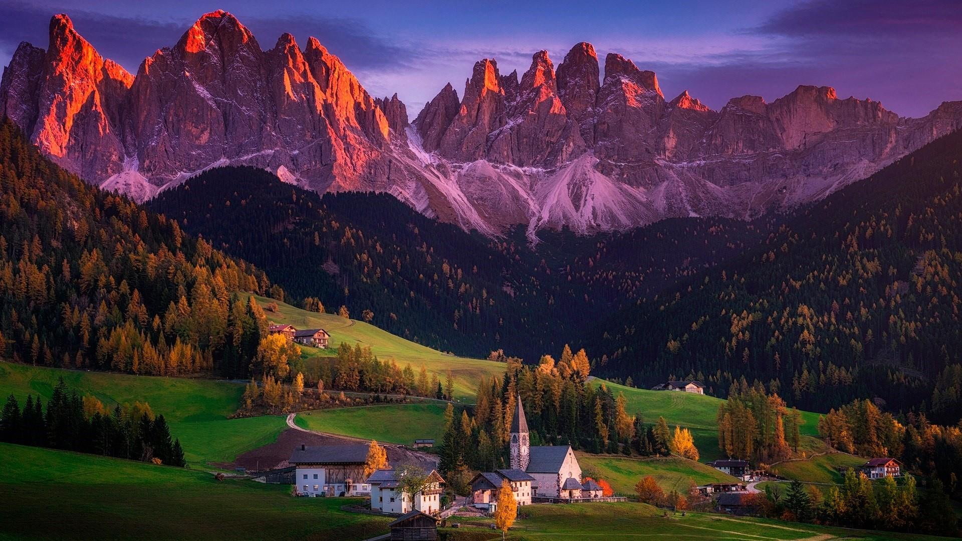 valley alps italy bolzano funes santa maddalena 2k