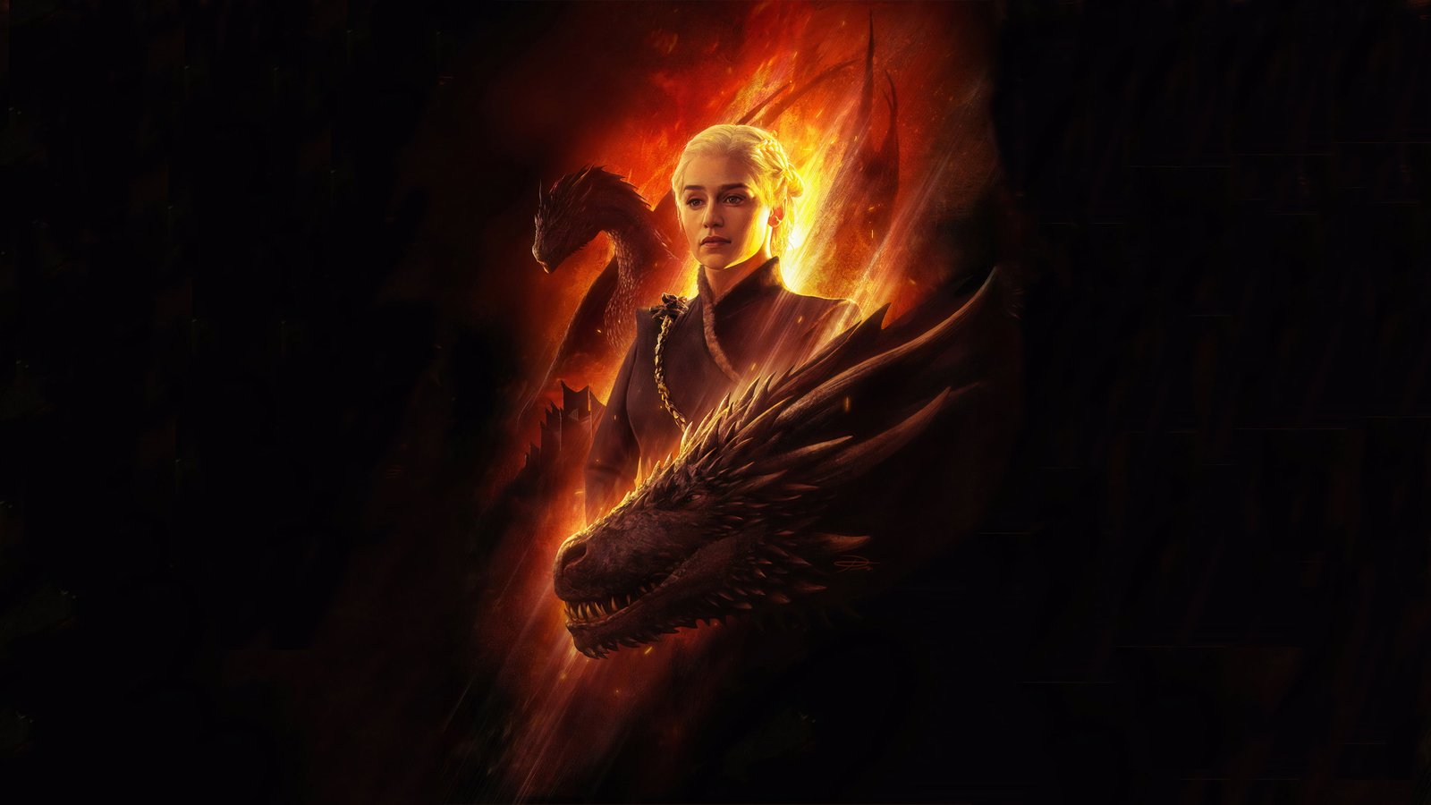 Game of Thrones Daenerys Targaryen Emilia Clarke dragon 2k 4k