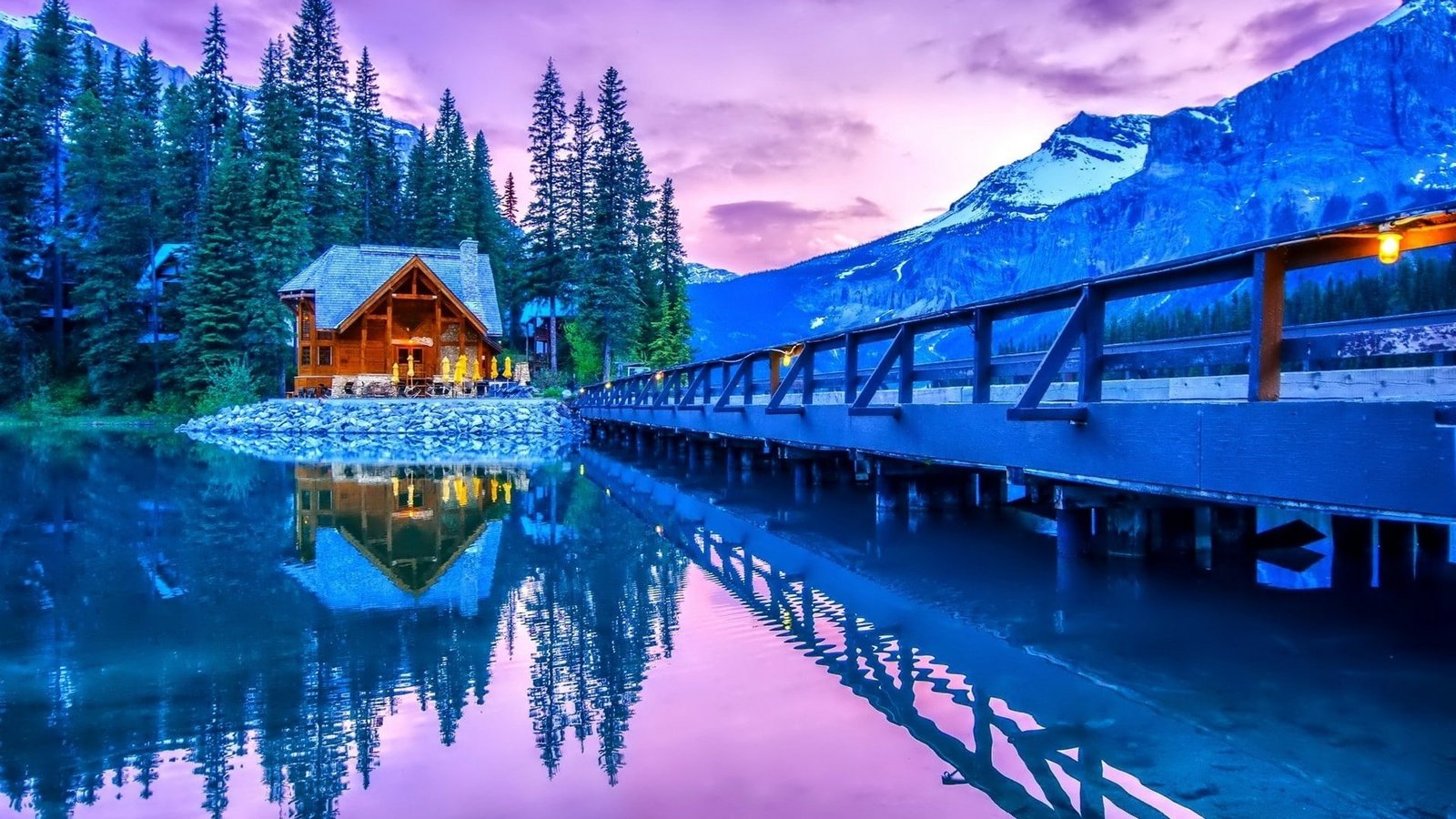 pier rocky mountains canada yoho national park british columbia 2k