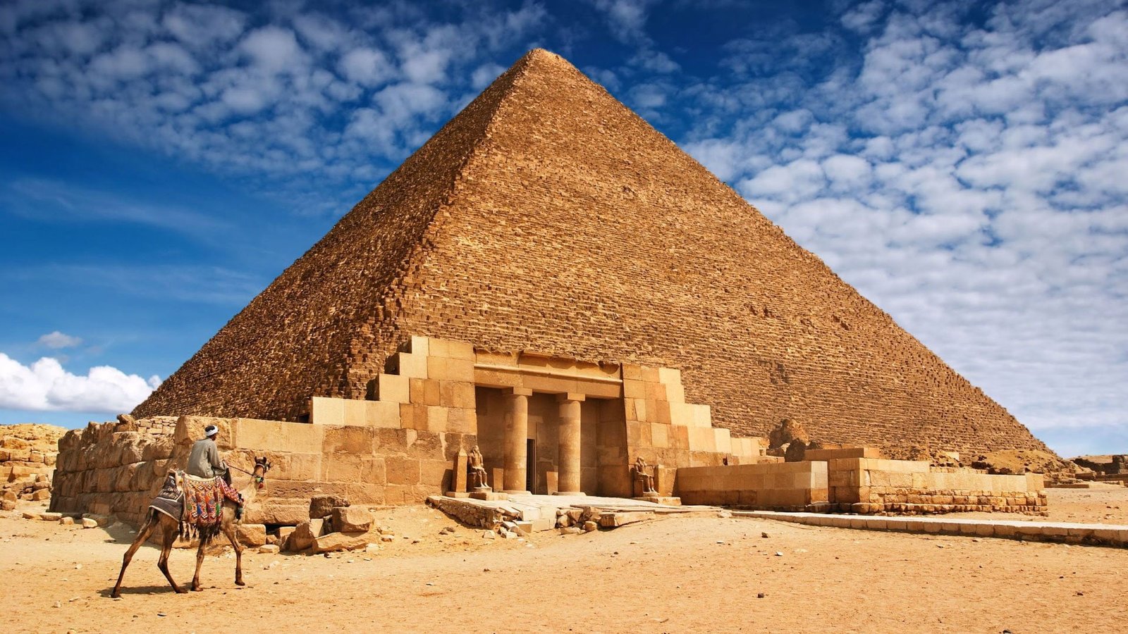 Pyramid of Egypt nature animals desert stones landscape 2k