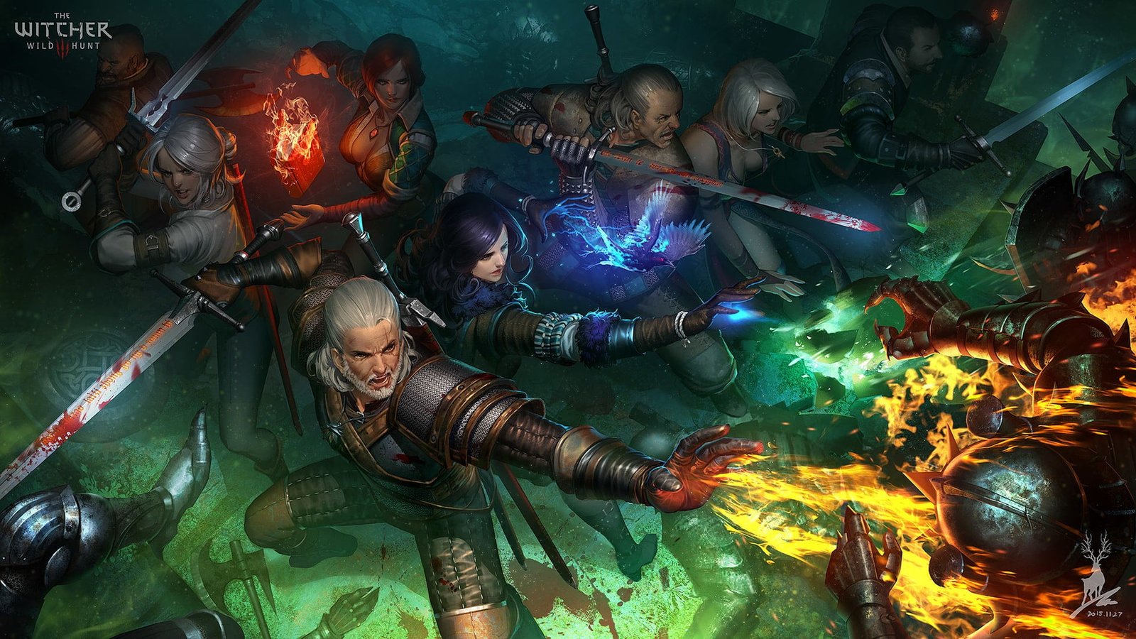 The Witcher digital wallpaper Geralt of Rivia 3 Wild Hunt 2k