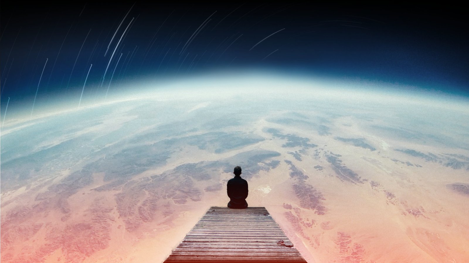 space planet person looking at stars surreal surrealism 2k 4k