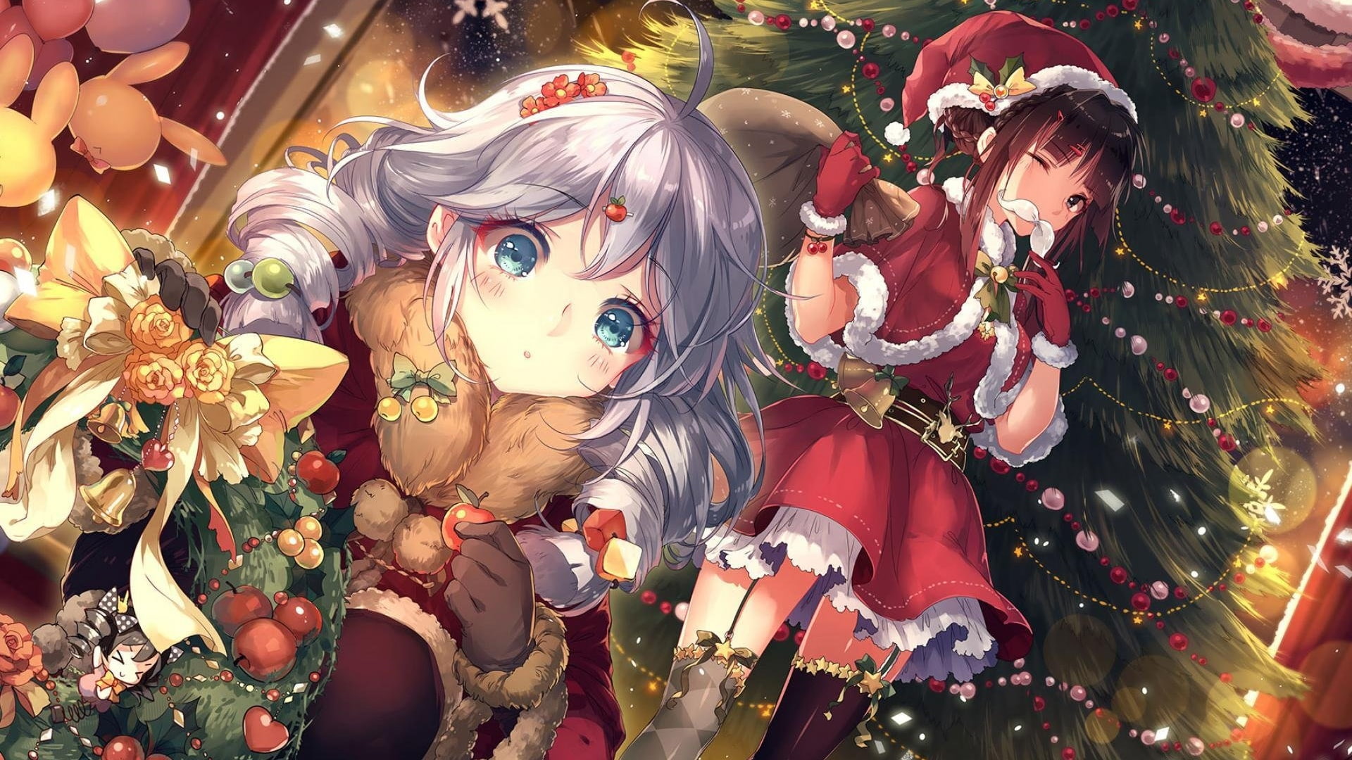 anime christmas xmas festival girl girls 2k