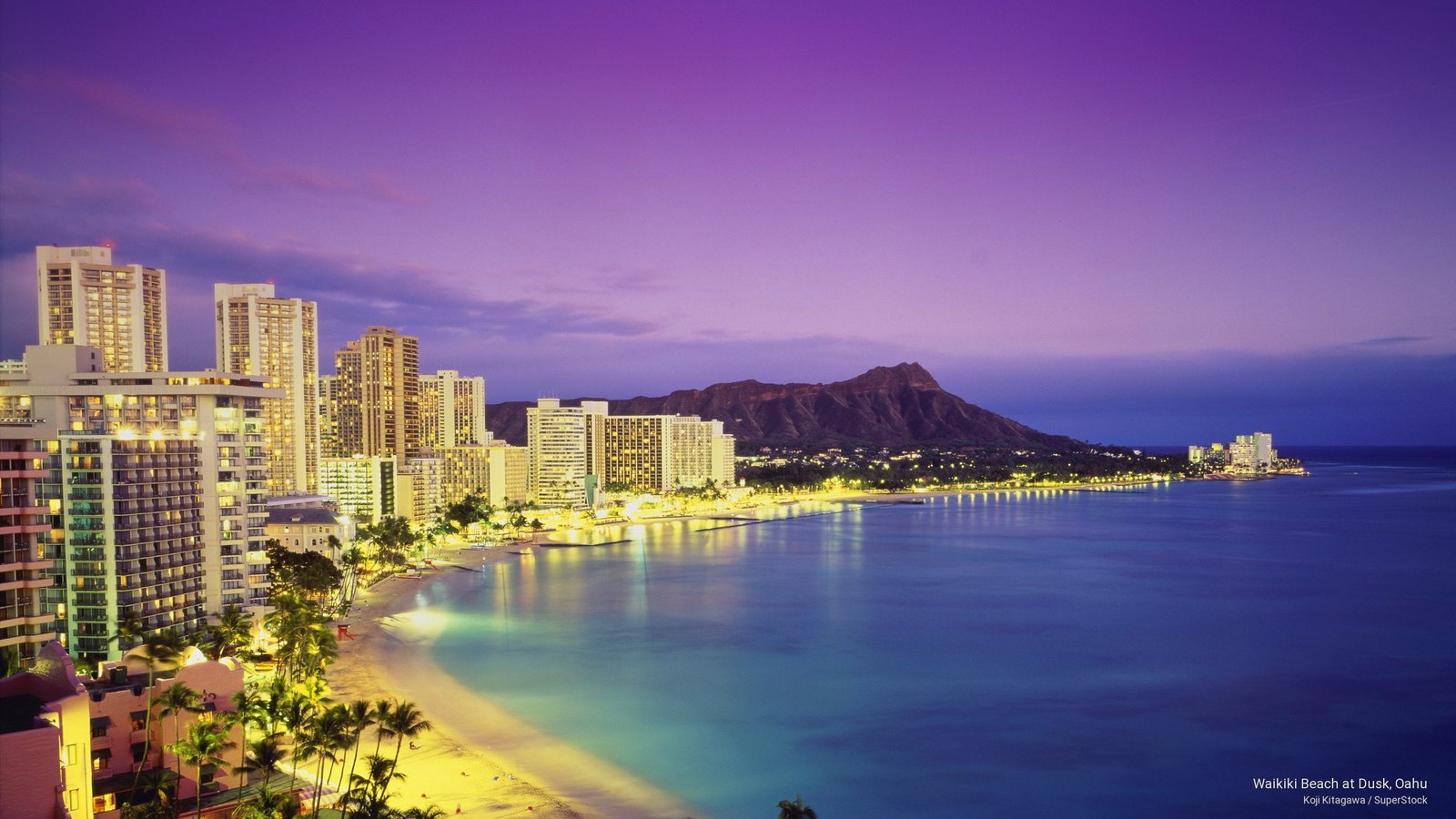 Waikiki Beach at Dusk Oahu Beaches 2k