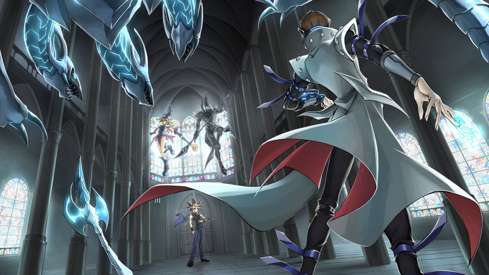 Kaiba and Yugi wallpaper digital art artwork anime boys 2k