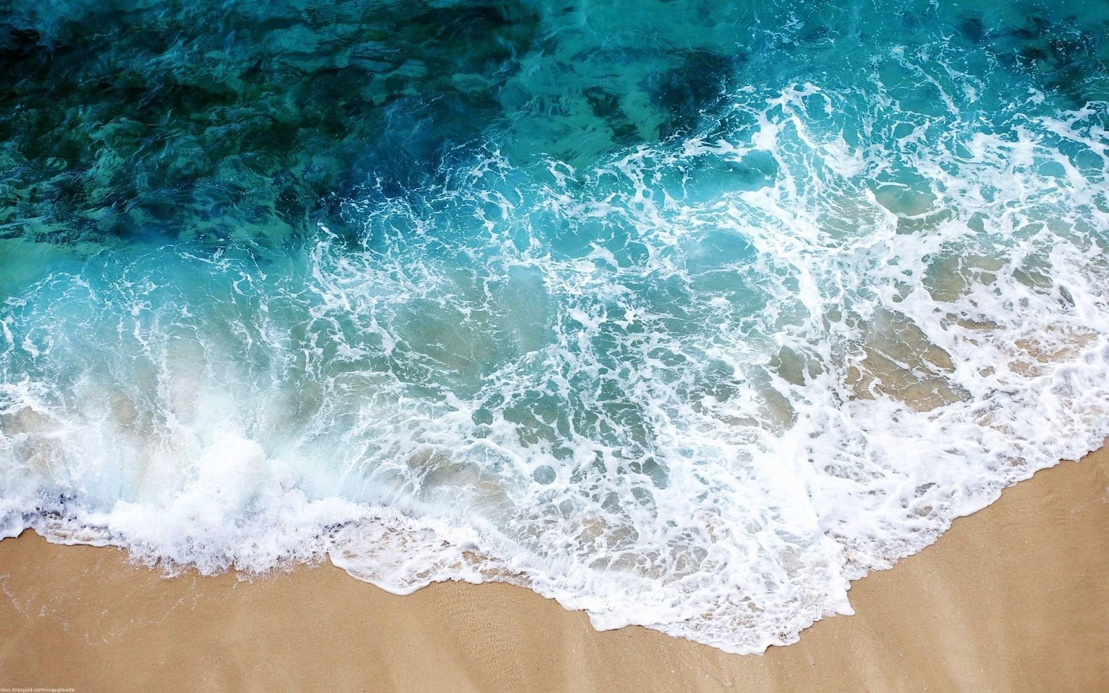 waves sea beach nature aerial view 2k