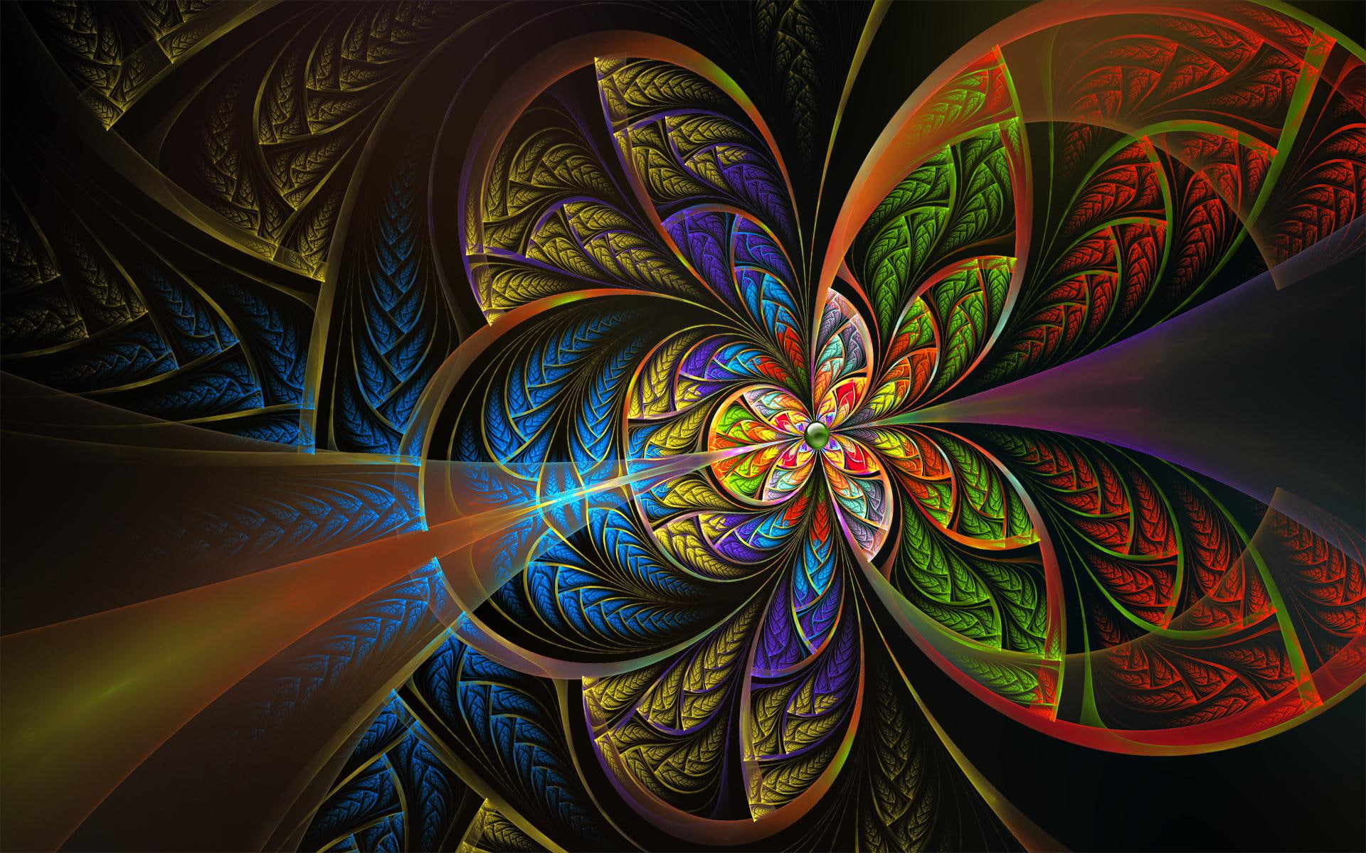 Abstract Fractal Circles Color abstract colorful 2k
