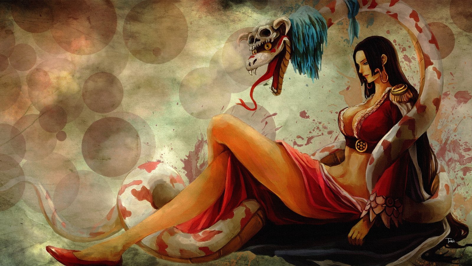 one piece snakes boa hancock artwork anime girls Anime One Piece HD Art 2k