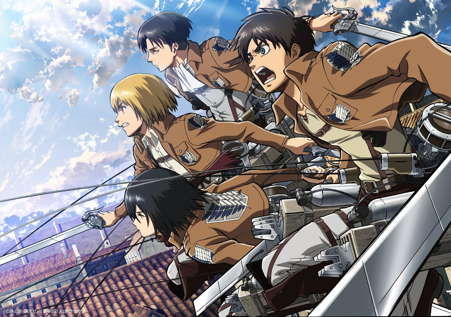 Attack on Titan Anime Armin Arlert Eren Yeager Levi Ackerman 2k