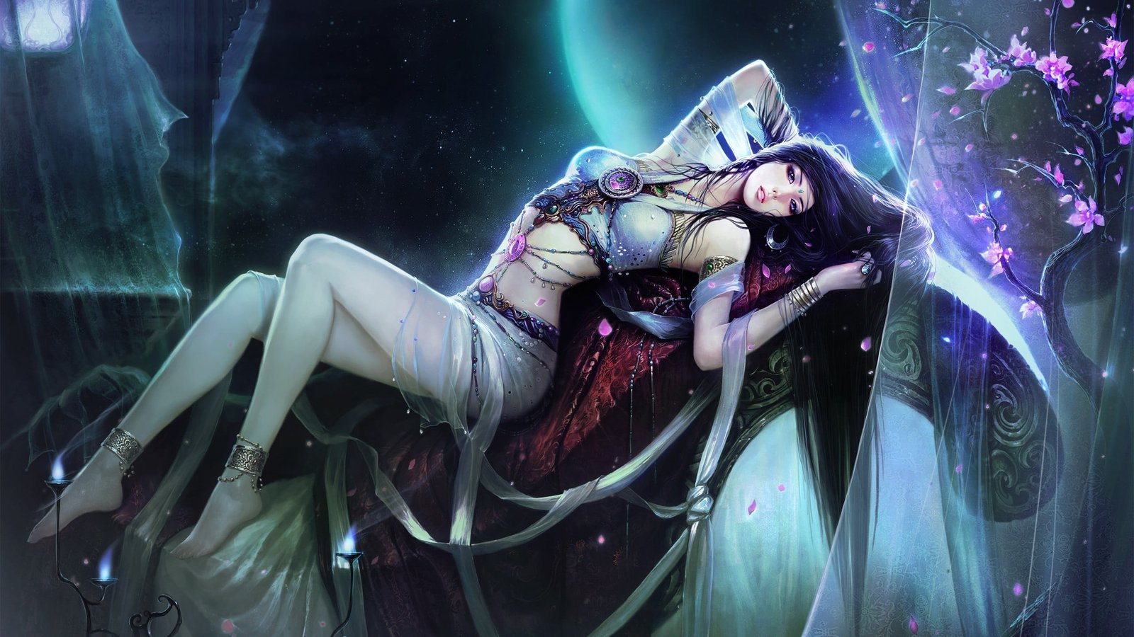 female anime character digital wallpaper fantasy art women 2k