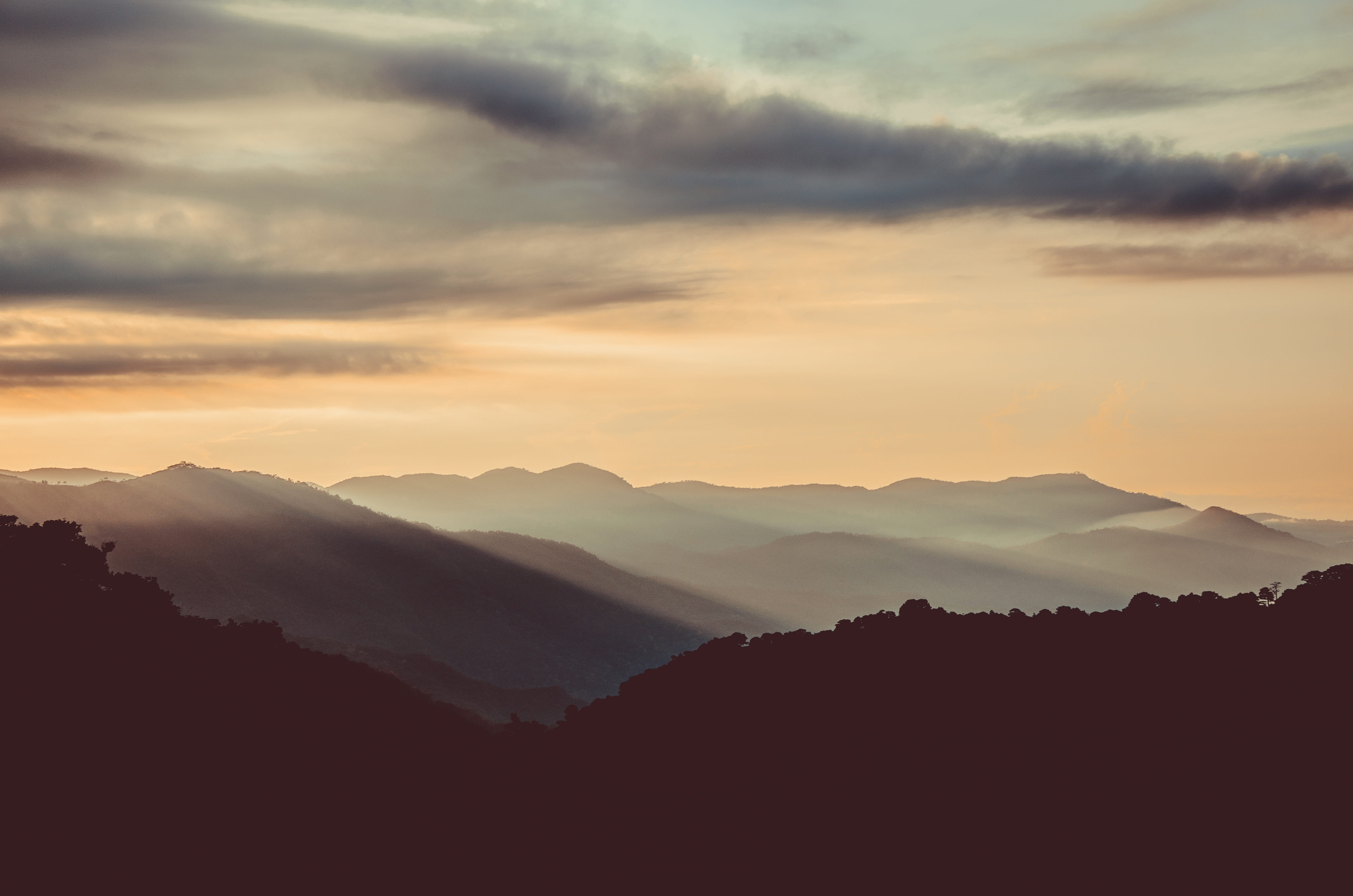 landscape photography of mountain Sky Tree Night Nature blue 2k 4k 5k