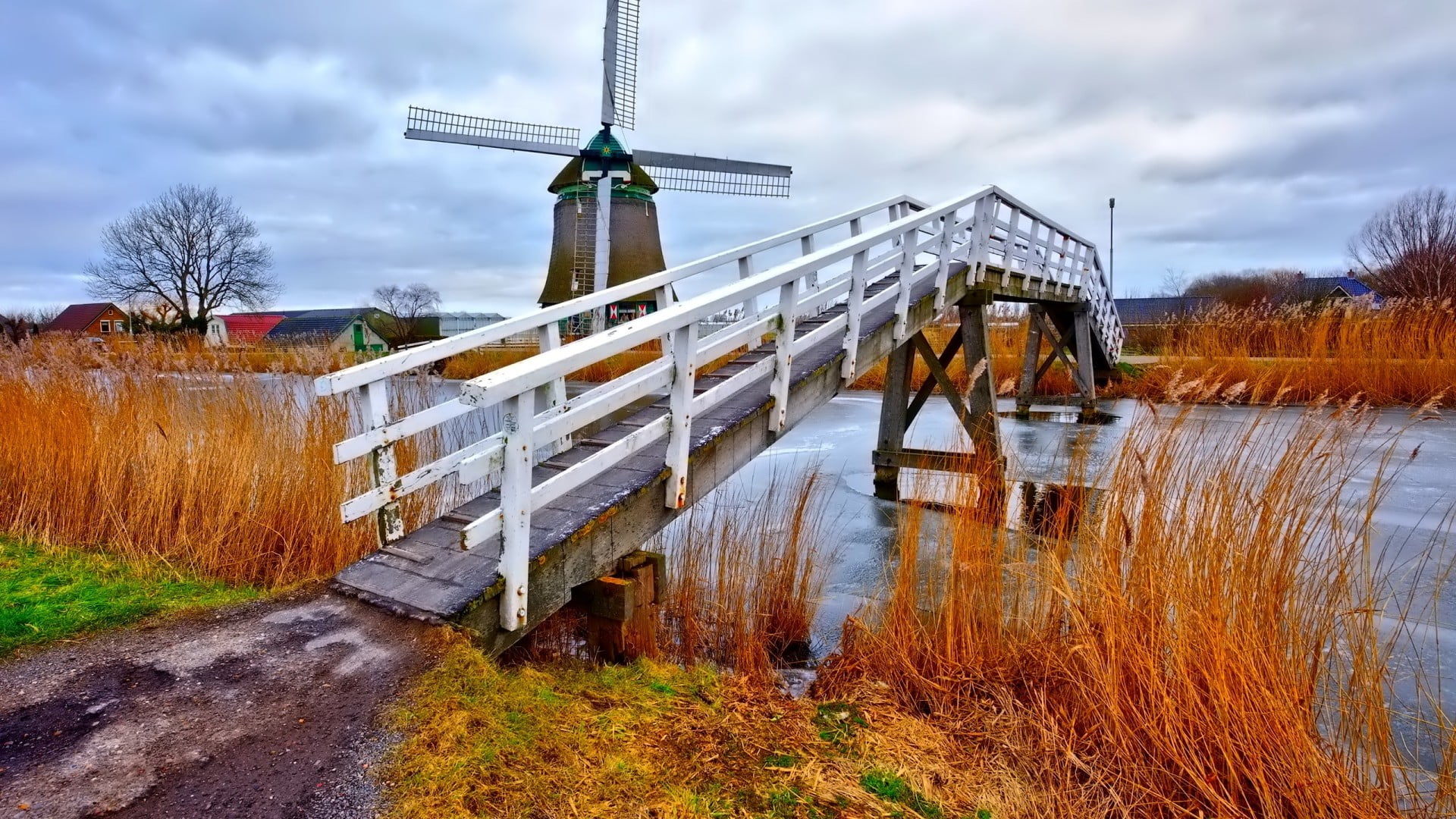 nature bridge sky river city architecture landscape building 2k
