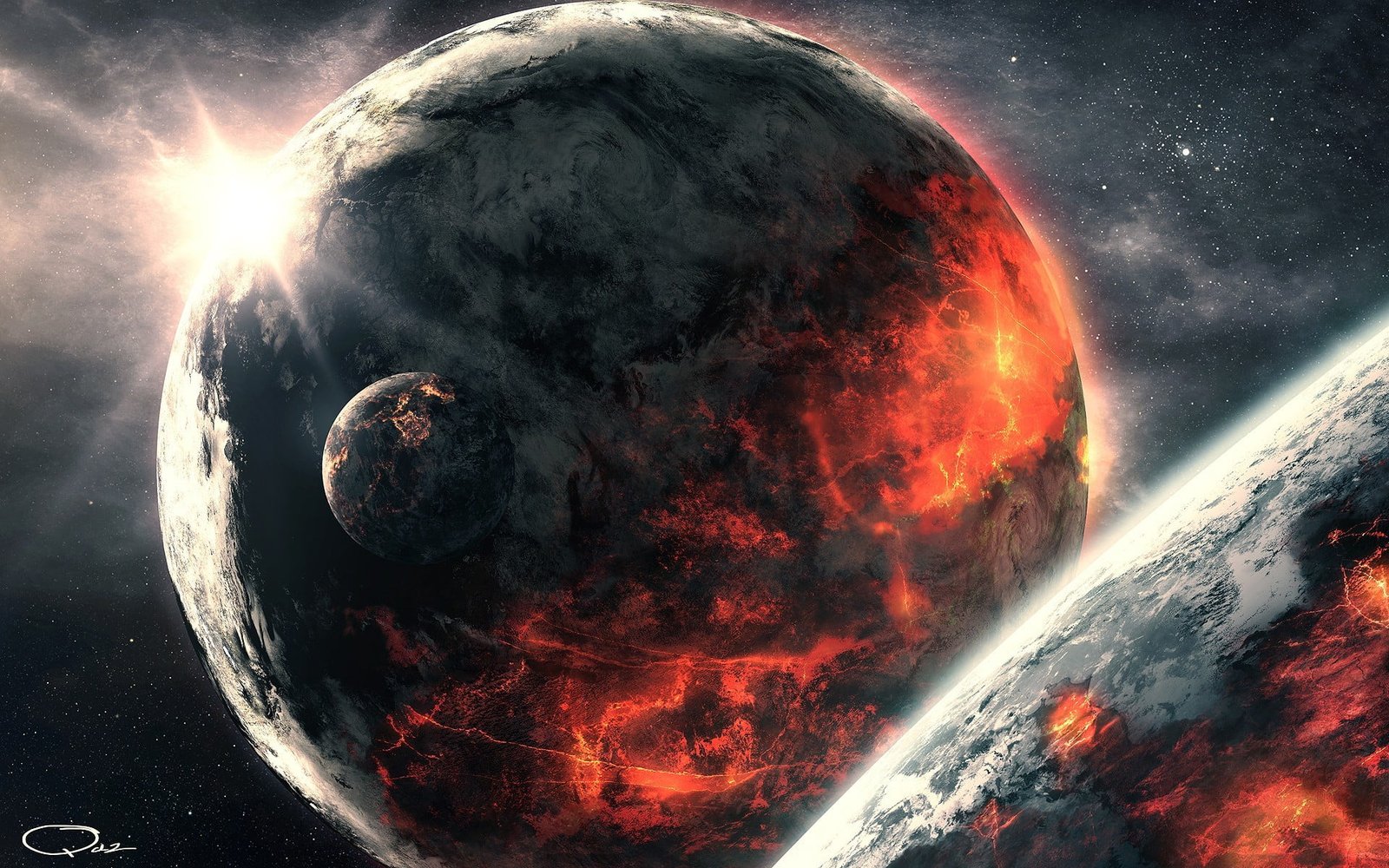 solar system space planet universe galaxy art digital 2k