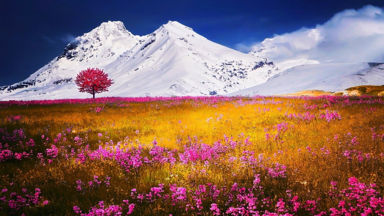 nature mountain landscape mountains range sky travel 2k