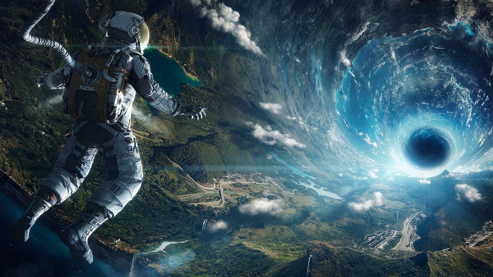 astronaut digital wallpaper NASA space suit art 2k