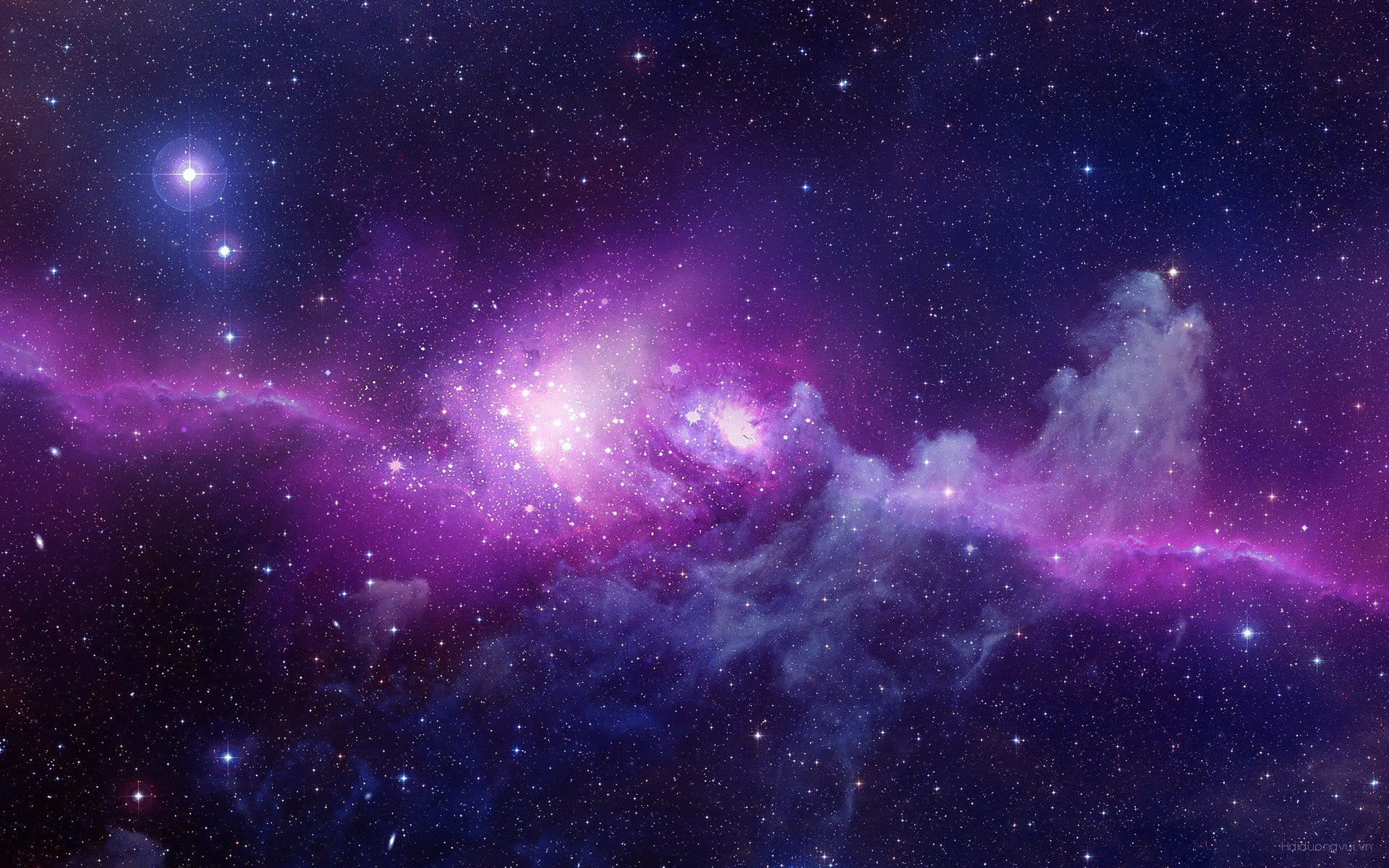 purple and gray nebula digital wallpaper space stars art 2k