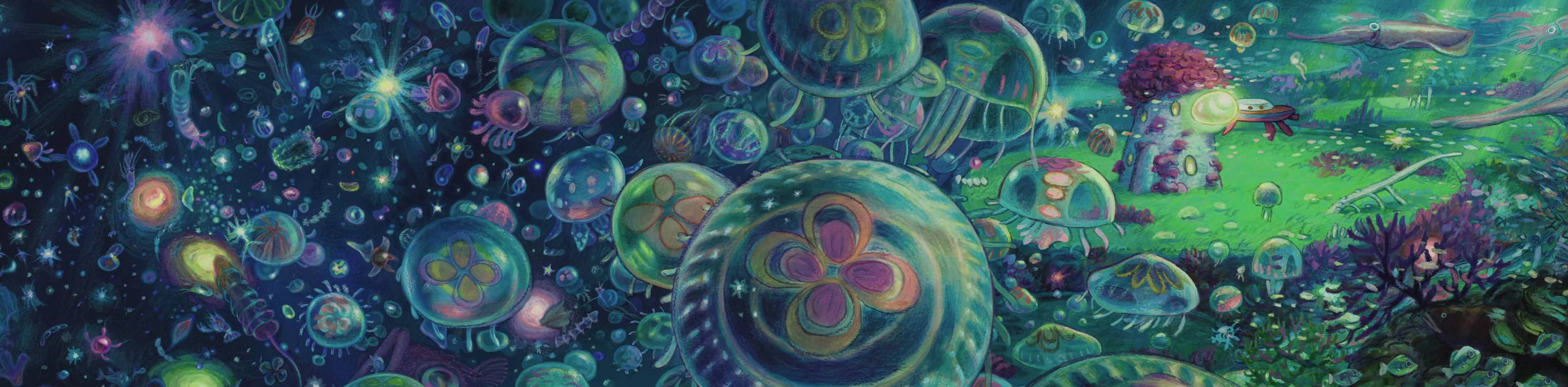 anime Studio Ghibli panoramic nature no people multi colored 2k 4k