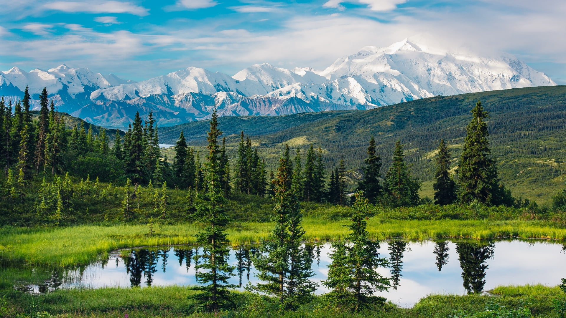 alaska nature wilderness reflection mountain north america 2k