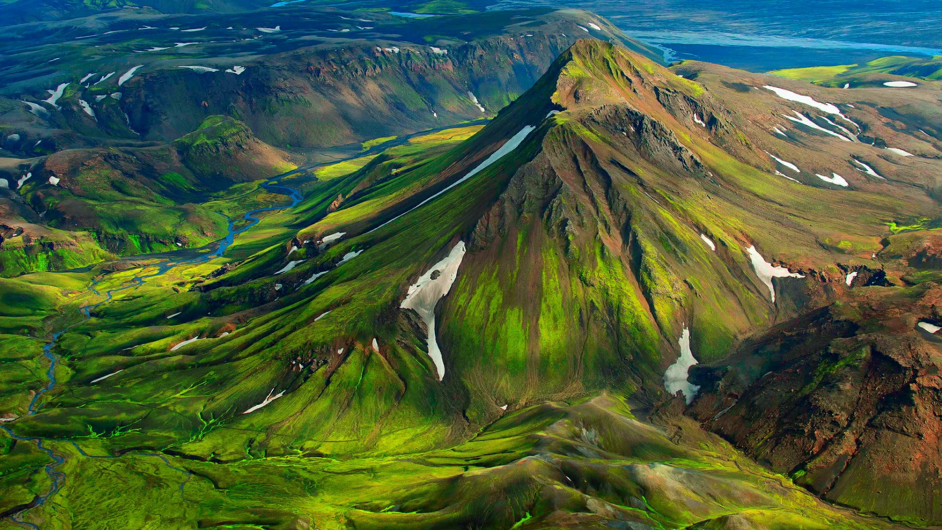 highland mount scenery mountain grass landscape landmannalaugar 2k