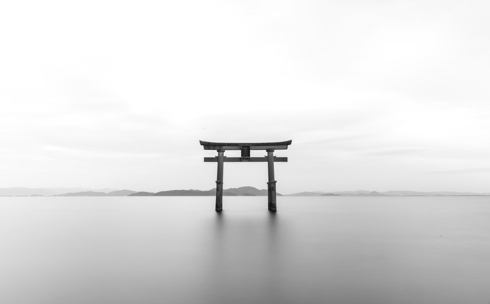 Torii Black and White gray tori gate Travel Japan Symbol 2k 4k 5k