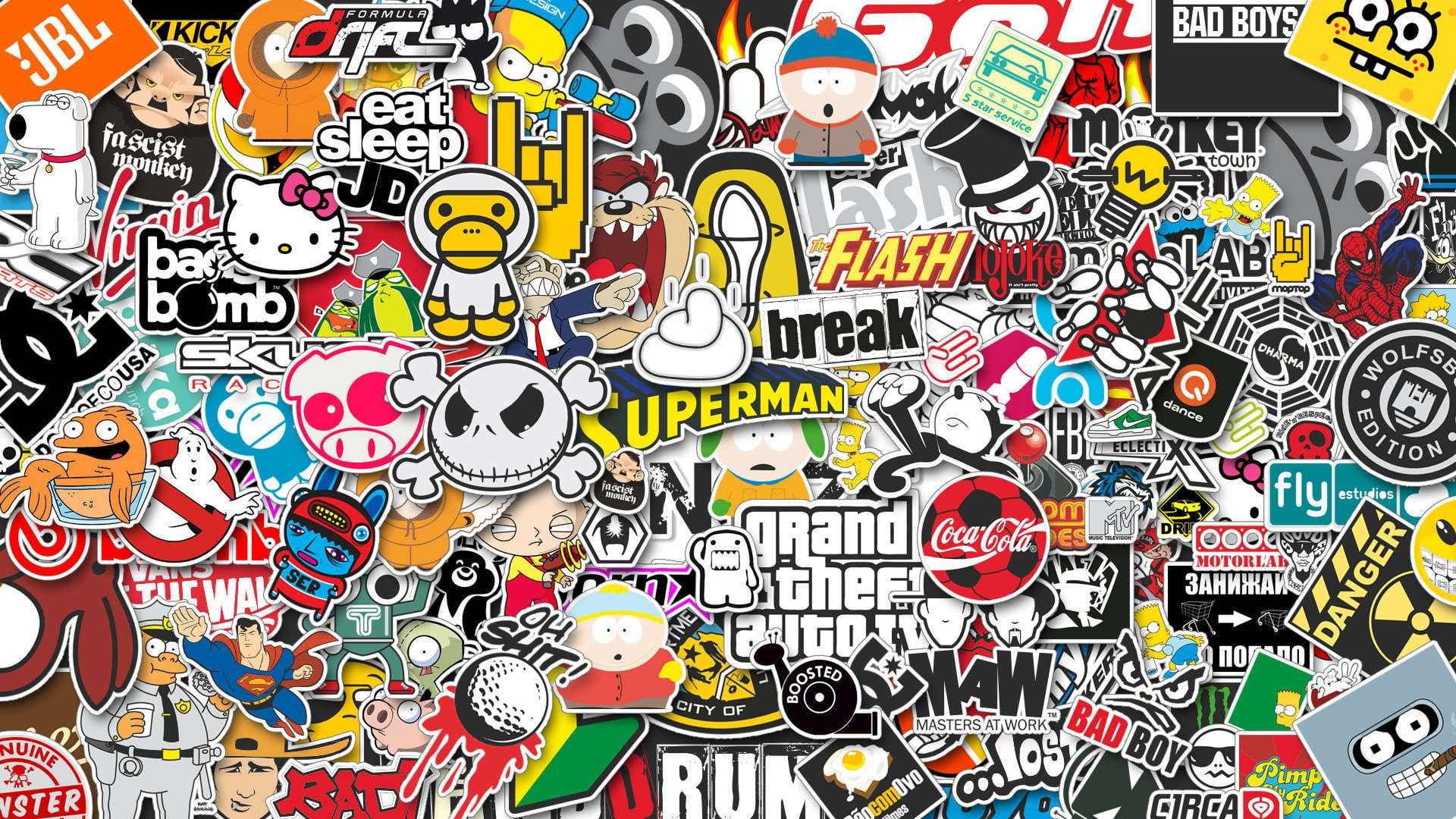 Man Made Sticker Bomb JDM Stickers communication multi colored 2k